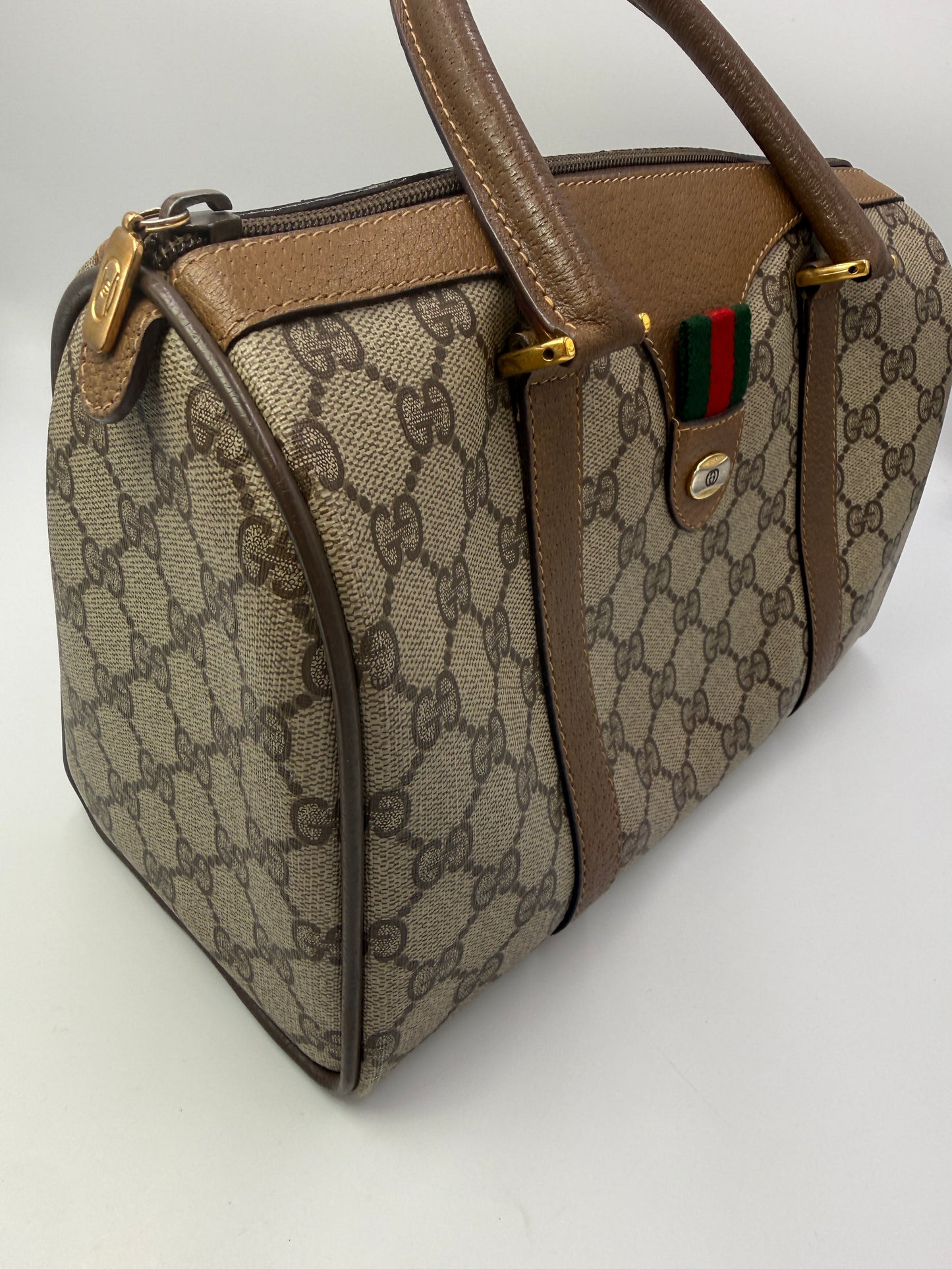 Gucci Supreme Coated Canvas Mini Boston Bag 28 cm