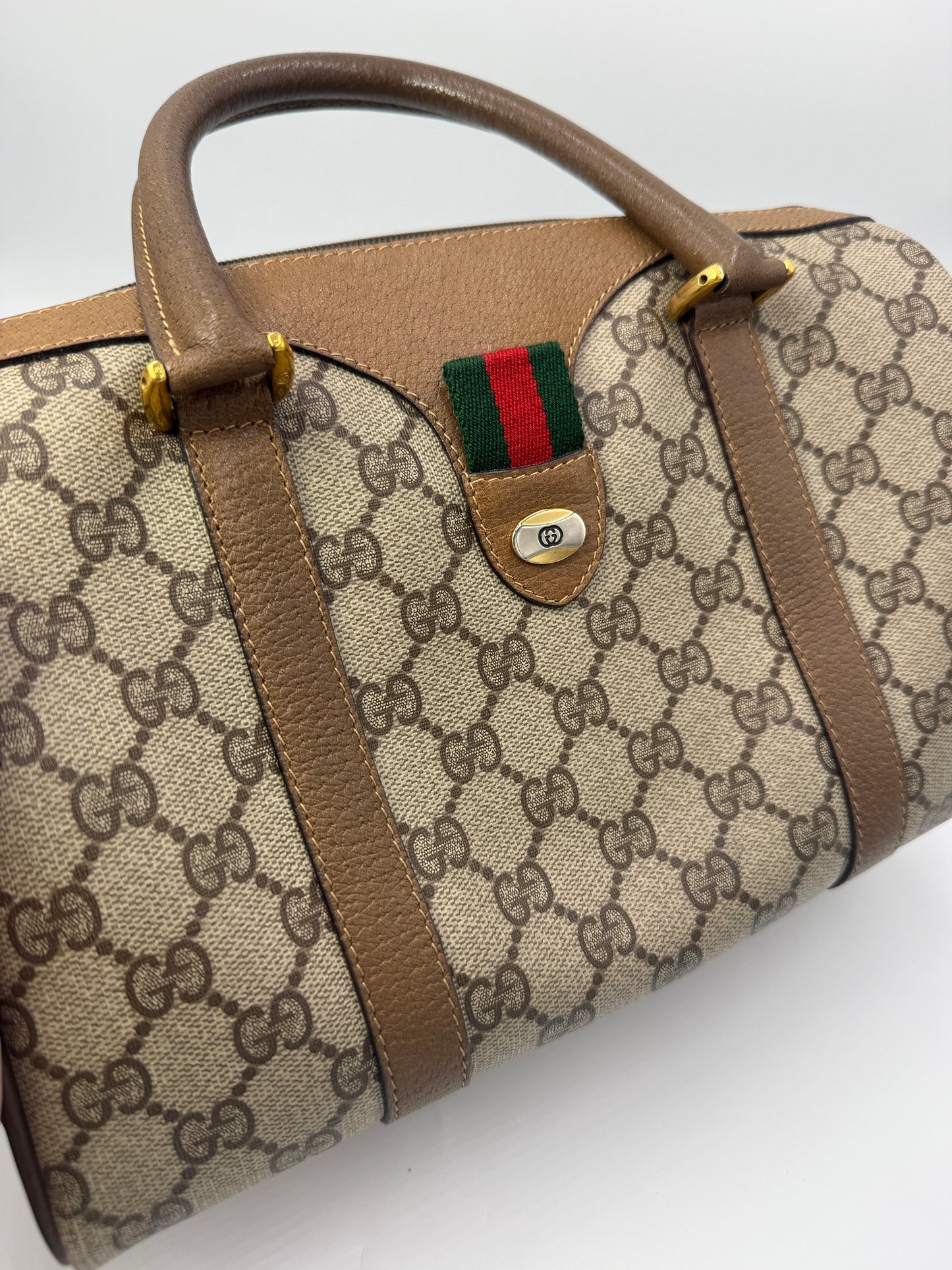 Gucci Supreme Coated Canvas Mini Boston Bag 28 cm