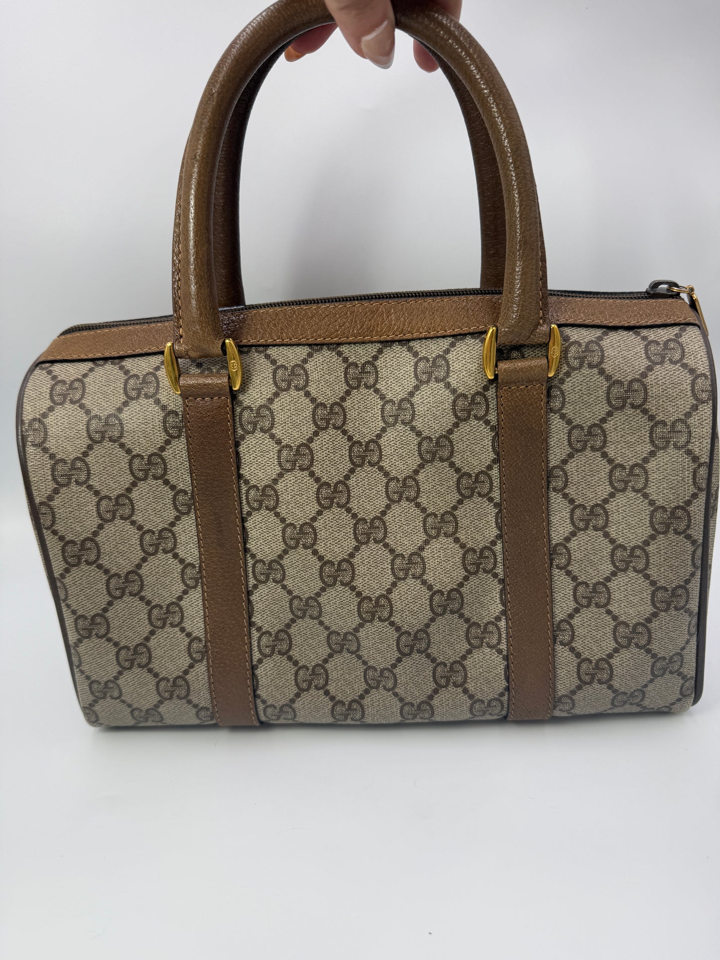 Gucci Supreme Coated Canvas Mini Boston Bag 28 cm