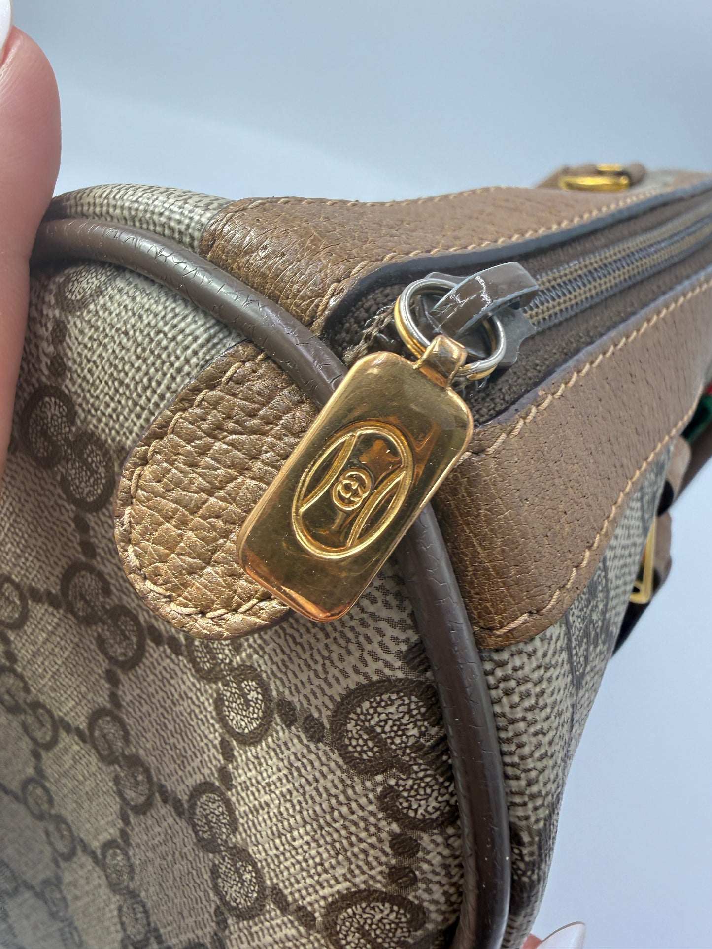 Gucci Supreme Coated Canvas Mini Boston Bag 28 cm