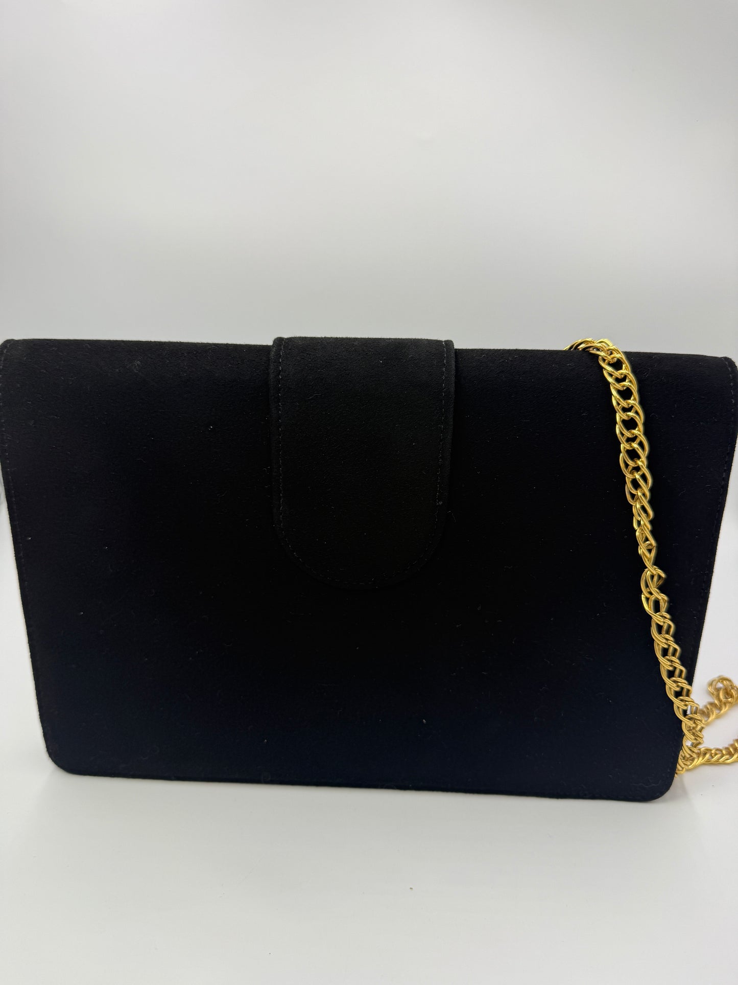 Yves Saint Laurent Black Suede Shoulder Bag Vintage