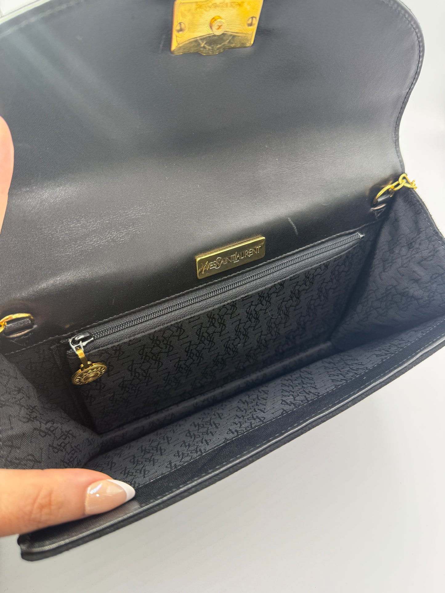 Yves Saint Laurent Black Suede Shoulder Bag Vintage