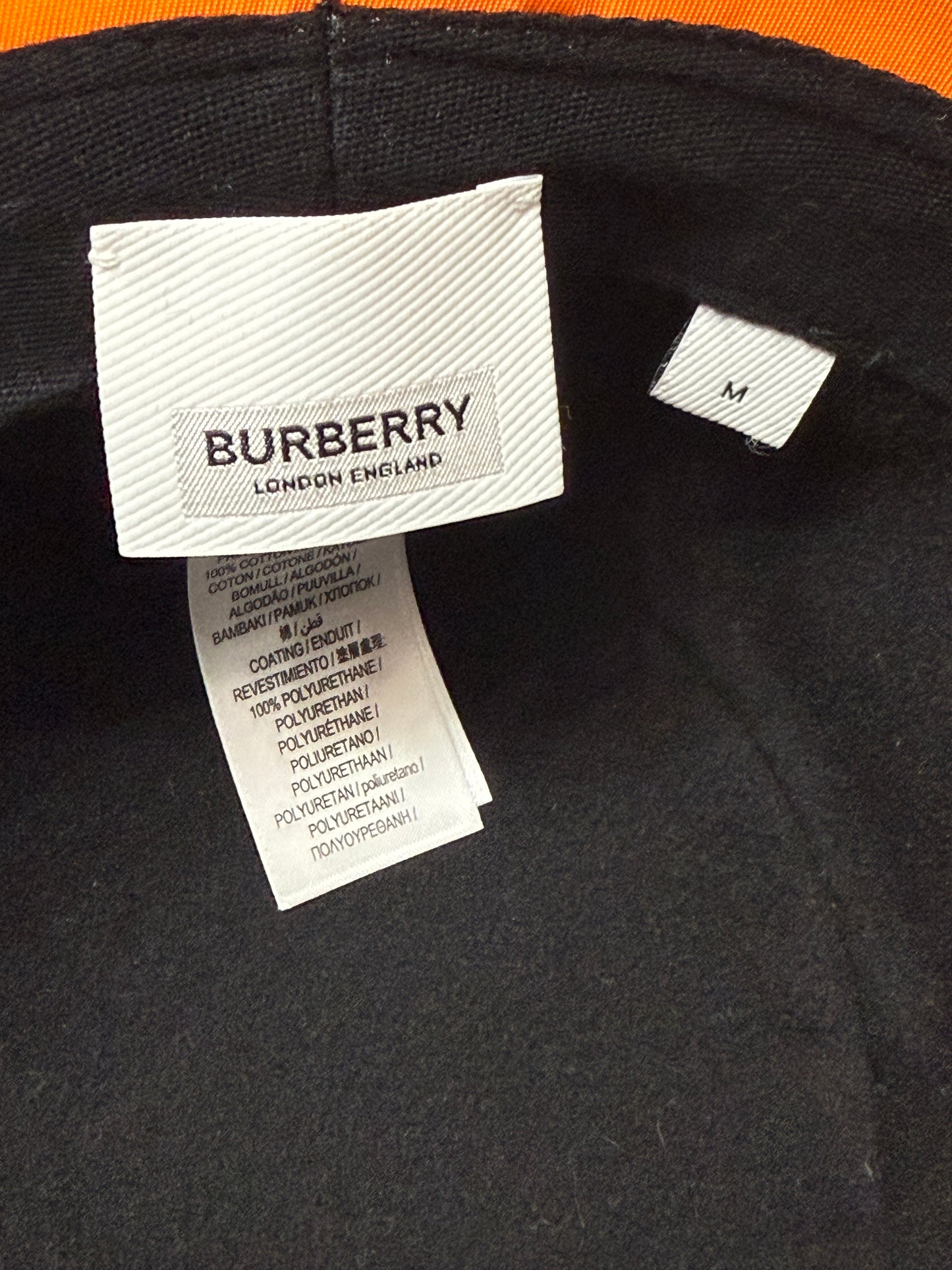 Burberry Monogram Print Bucket Hat Size Medium