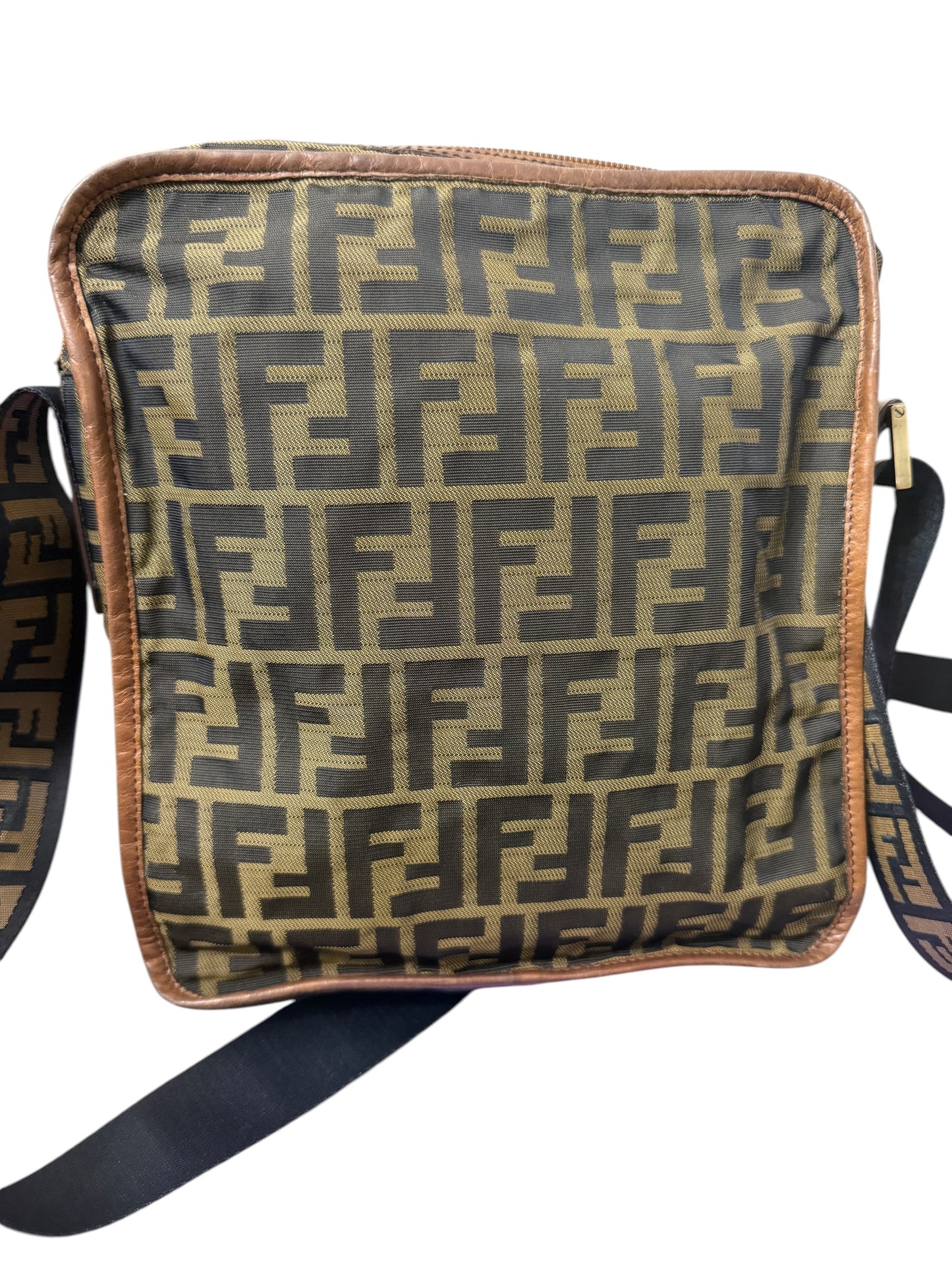 Fendi Vintage Zucca Crossbody Messenger Bag Unisex