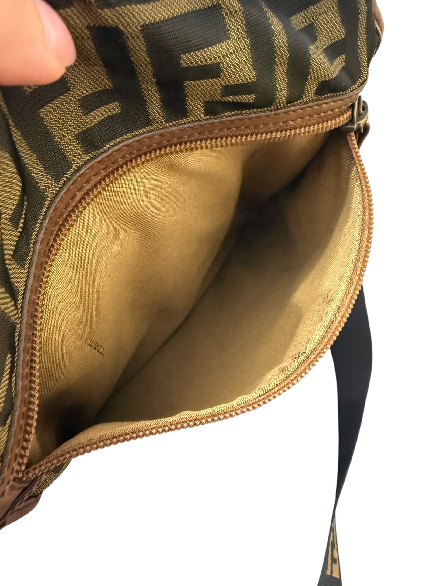 Fendi Vintage Zucca Crossbody Messenger Bag Unisex