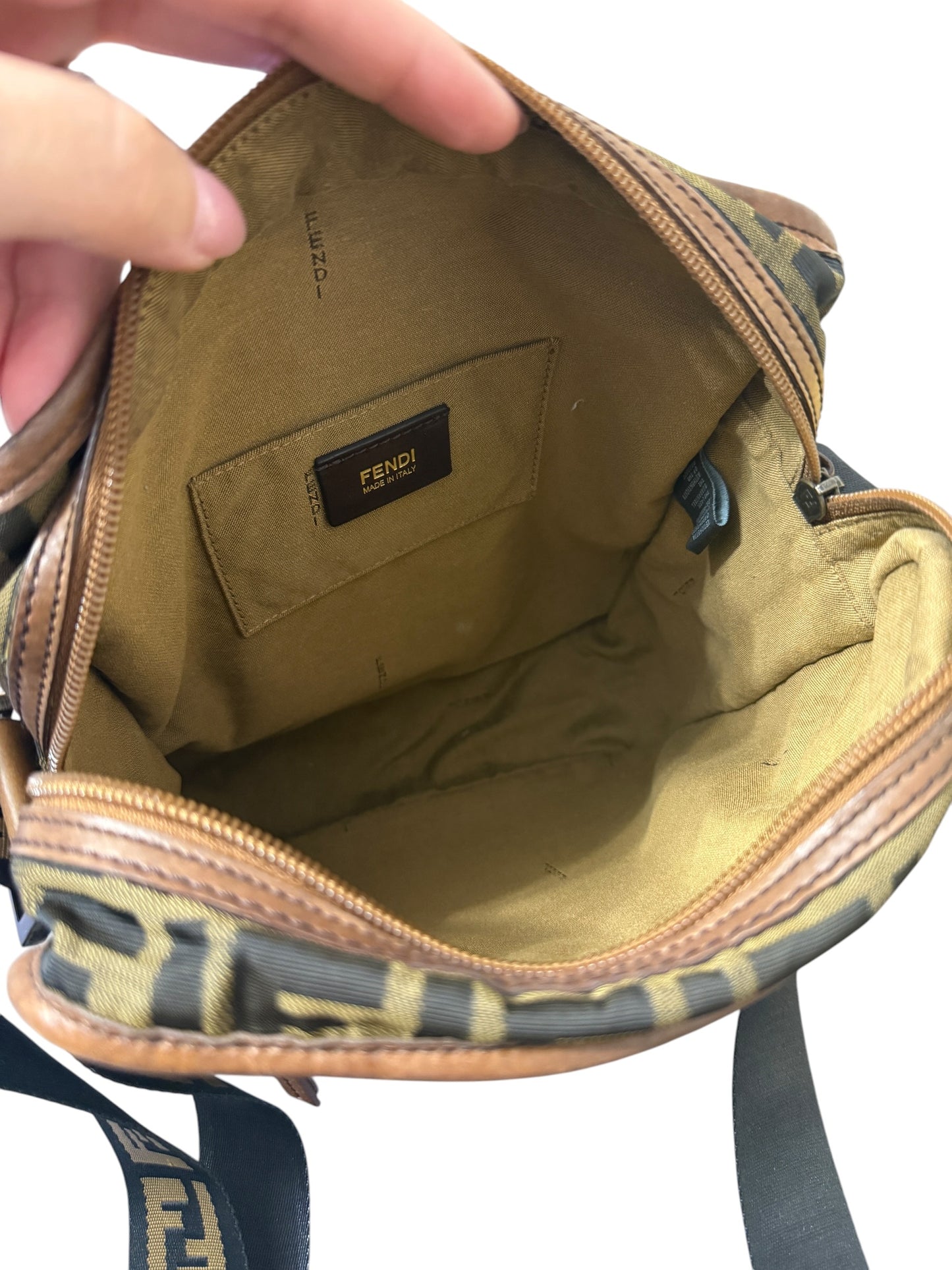 Fendi Vintage Zucca Crossbody Messenger Bag Unisex