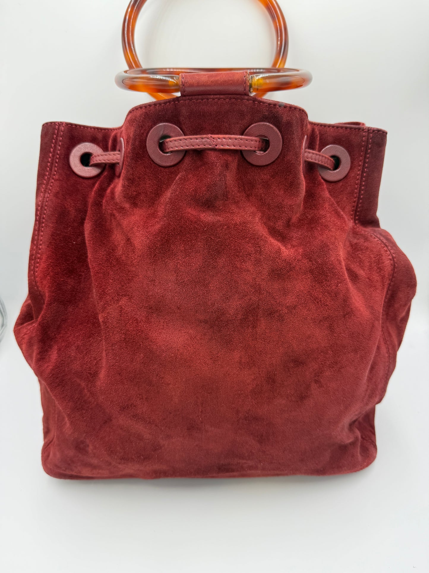 Chanel Timeless Burgundy Suede Bucket Bag