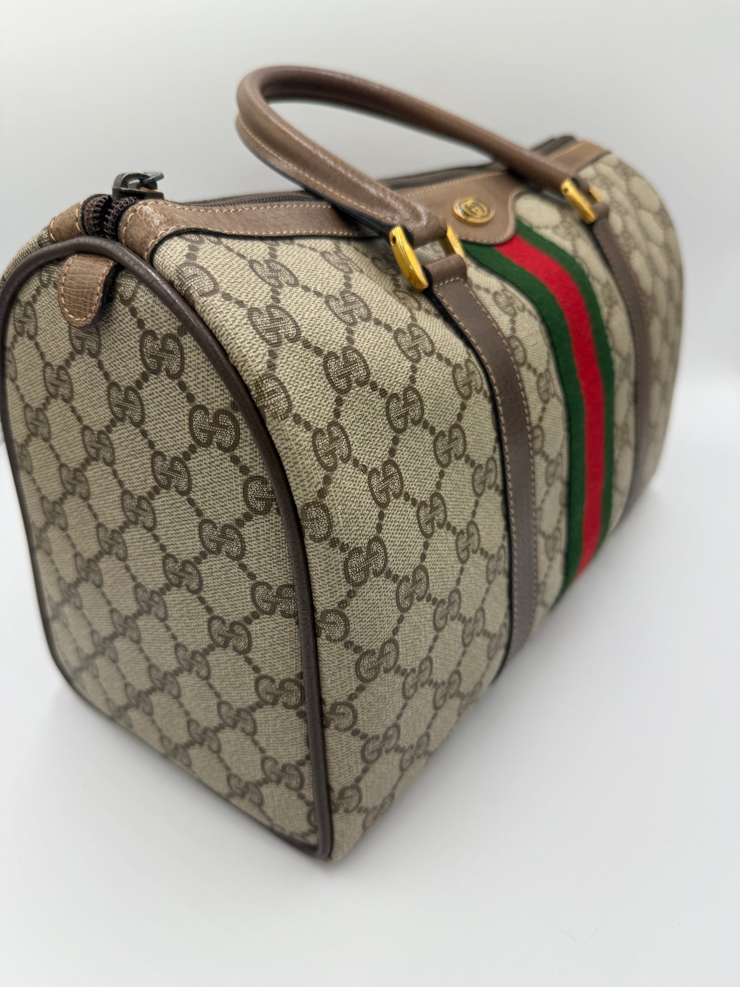 Gucci Supreme Coated Canvas Sherry Boston Bag 32cm