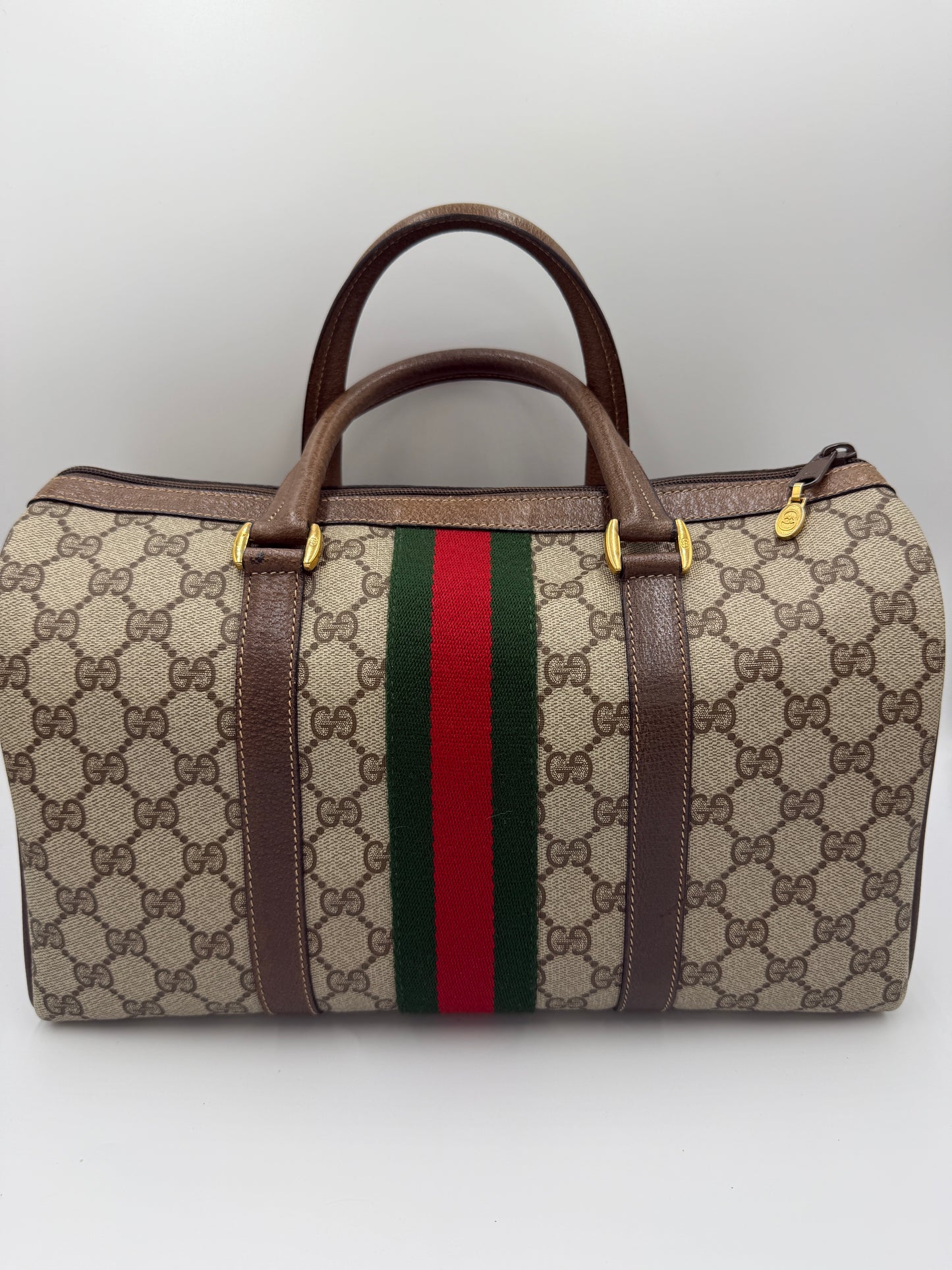 Gucci Supreme Coated Canvas Sherry Boston Bag 32cm