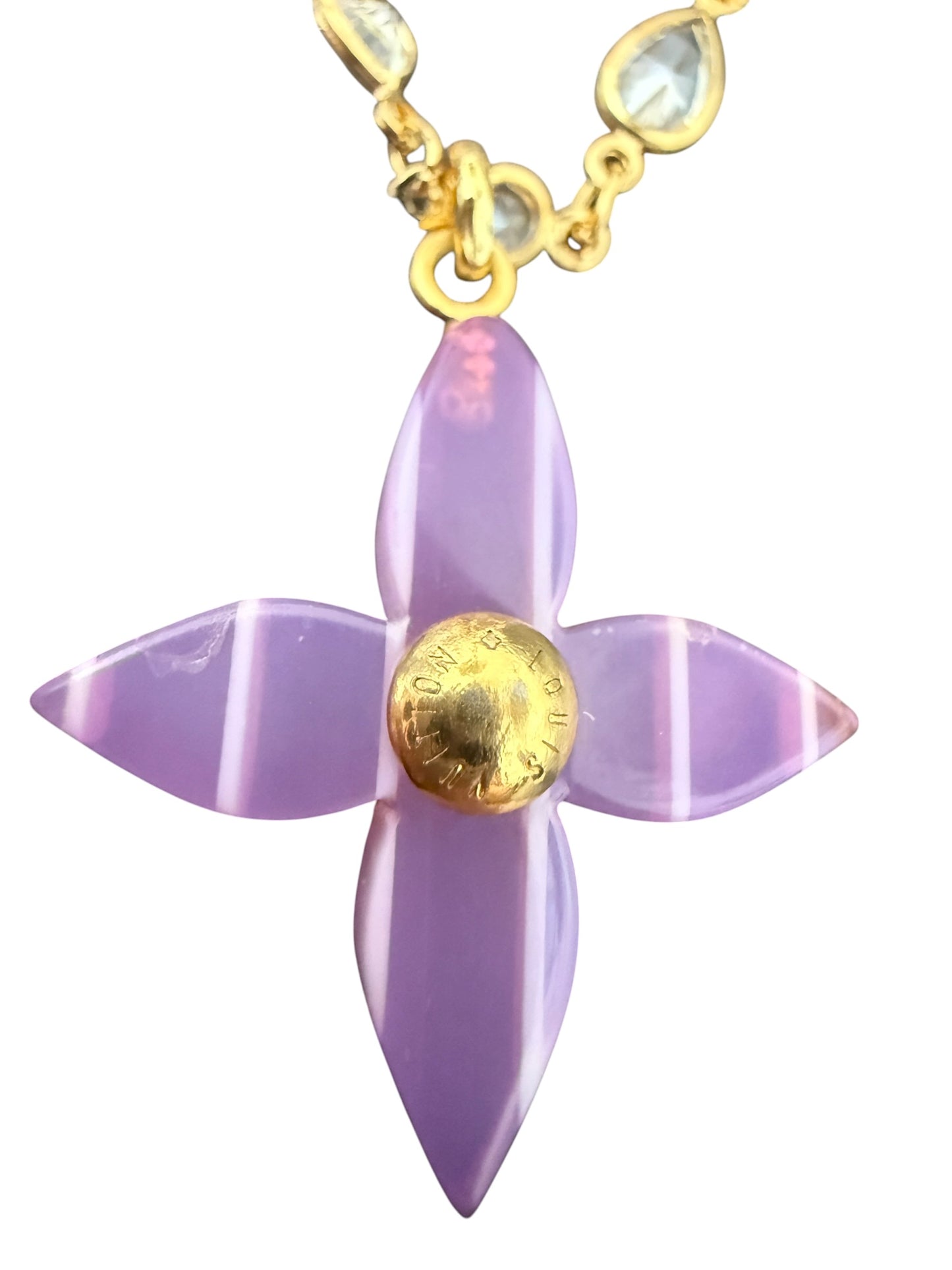 Louis Vuitton Repurposed Lavender Blossom Necklace
