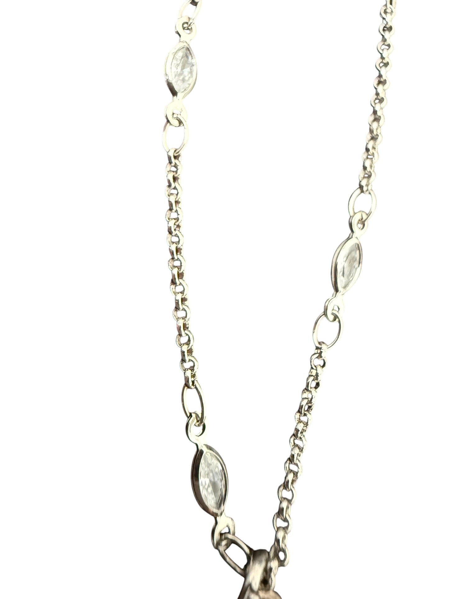 Louis Vuitton Repurposed Silver Tone Heart Necklace
