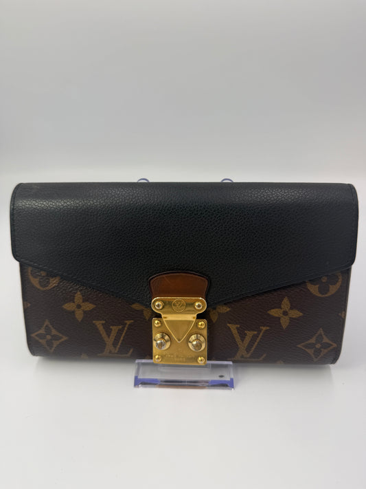 Louis Vuitton Monogram and Black Leather Pallas Wallet SN4107