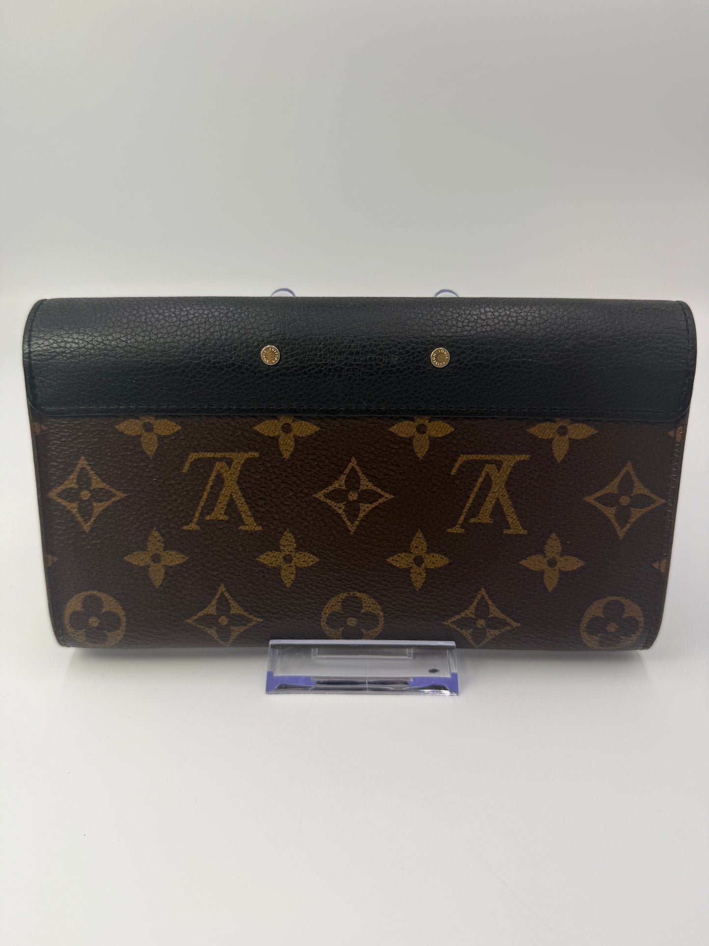 Louis Vuitton Monogram and Black Leather Pallas Wallet SN4107