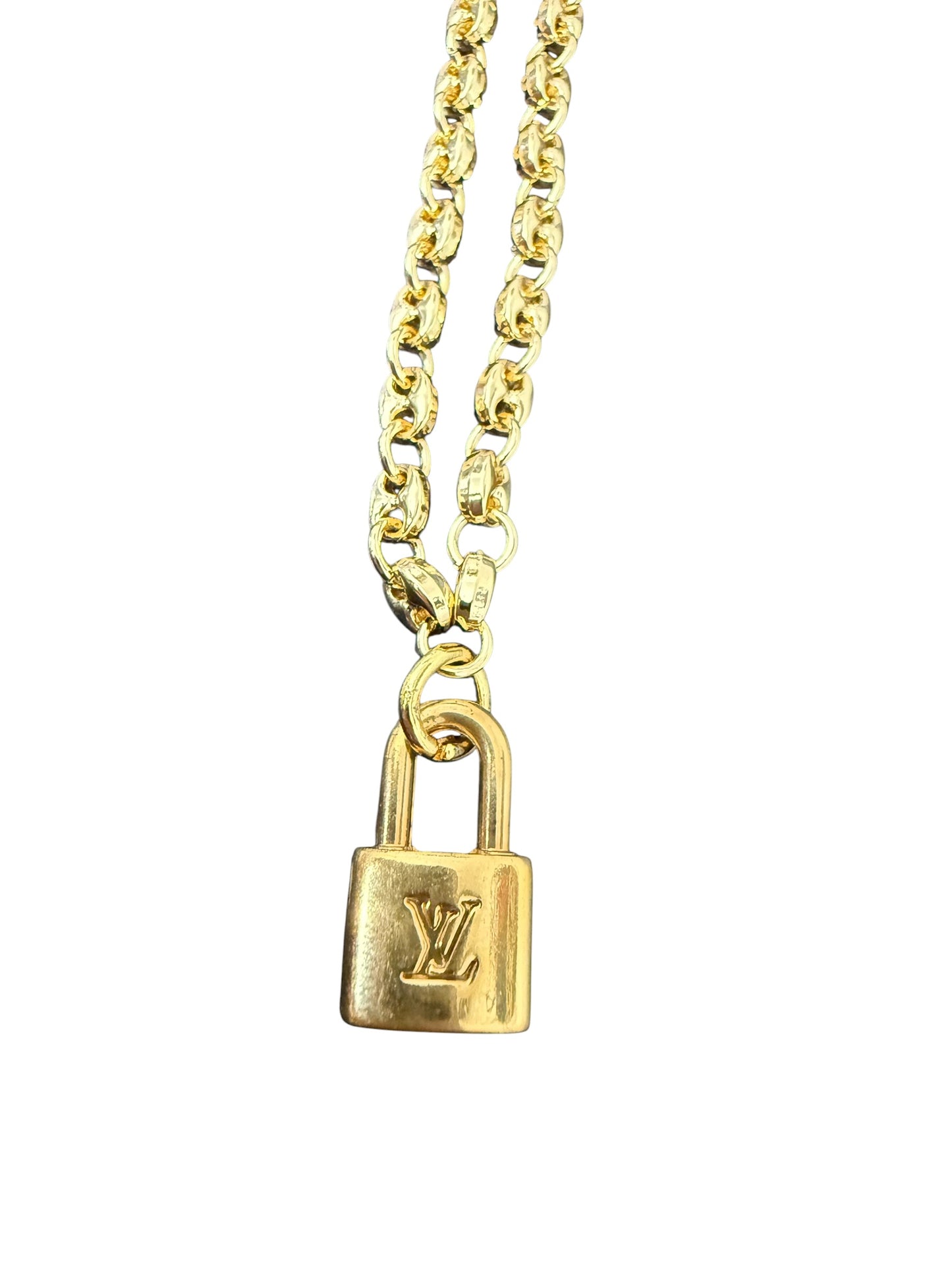 Louis Vuitton Repurposed Lock Pendant Necklace