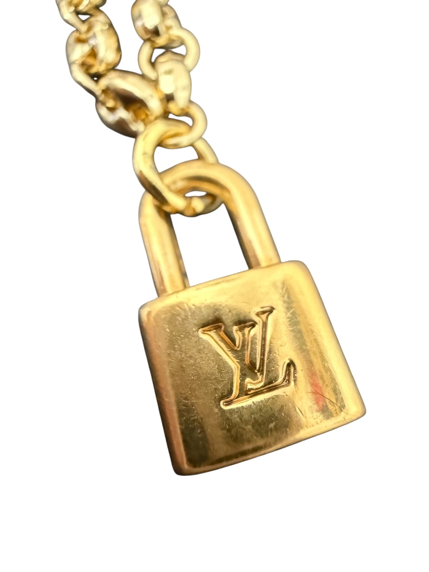 Louis Vuitton Repurposed Lock Pendant Necklace