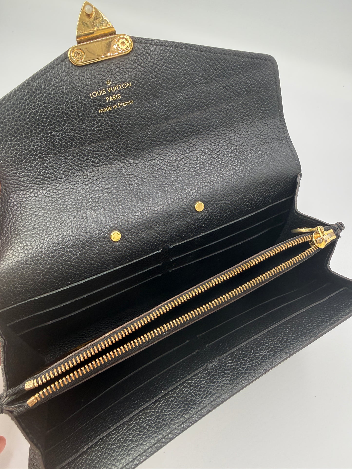 Louis Vuitton Monogram and Black Leather Pallas Wallet SN4107