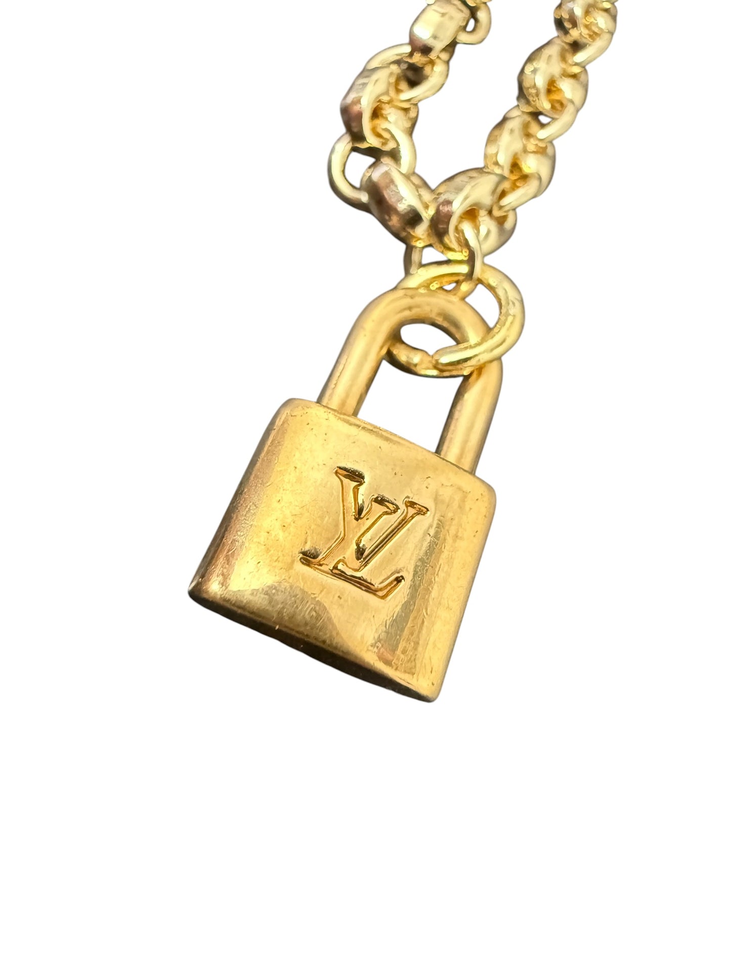 Louis Vuitton Repurposed Lock Pendant Necklace