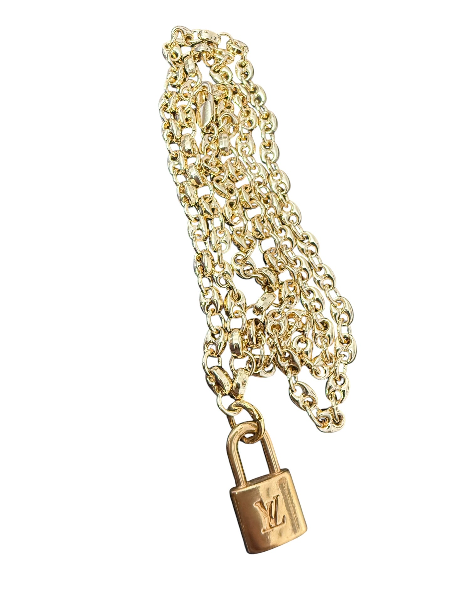 Louis Vuitton Repurposed Lock Pendant Necklace