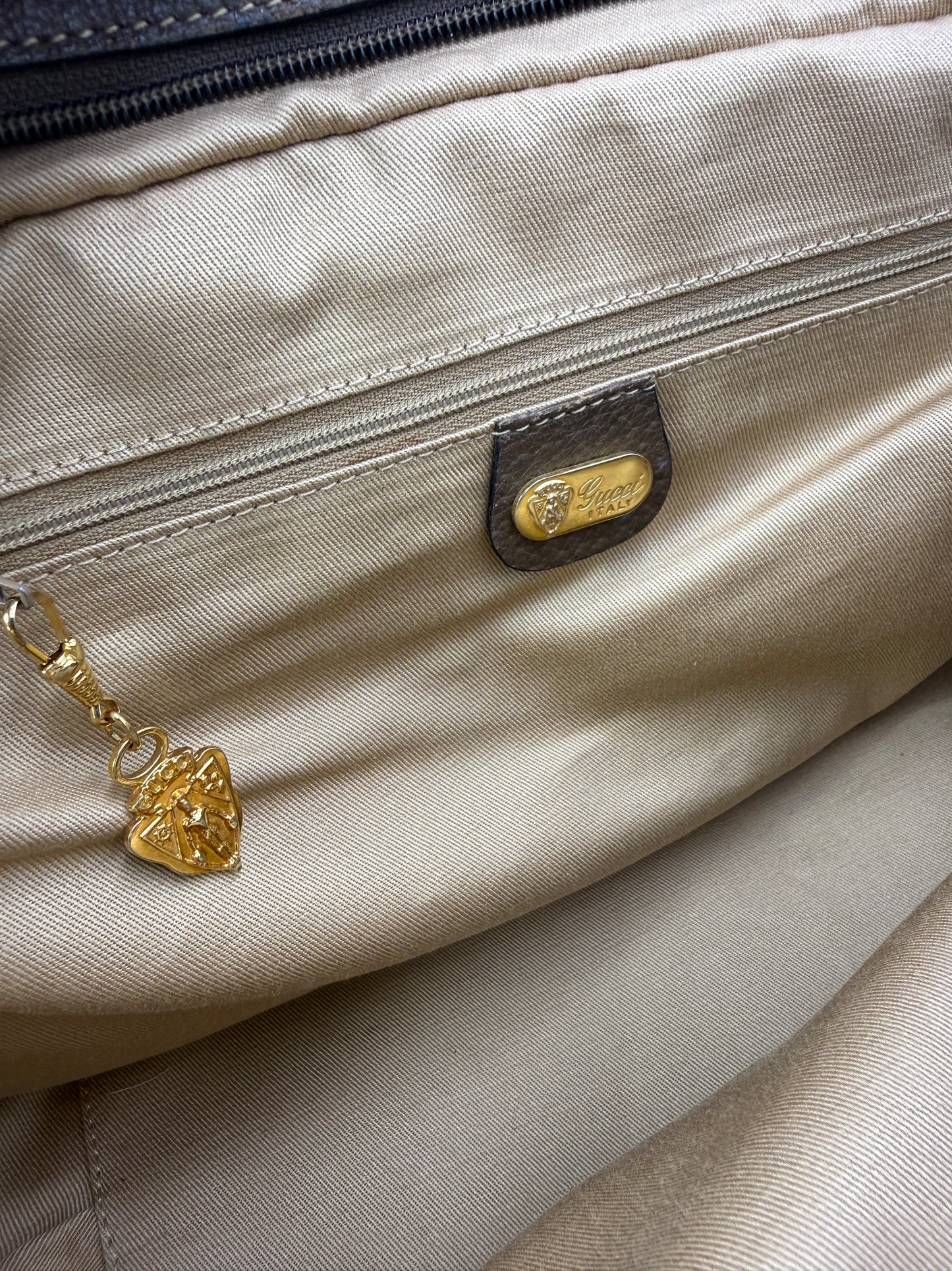 Gucci Supreme Coated Canvas Top Handle Boston Bag