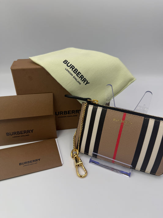Burberry Coated Canva Nova Check Key Holder Cles NEW