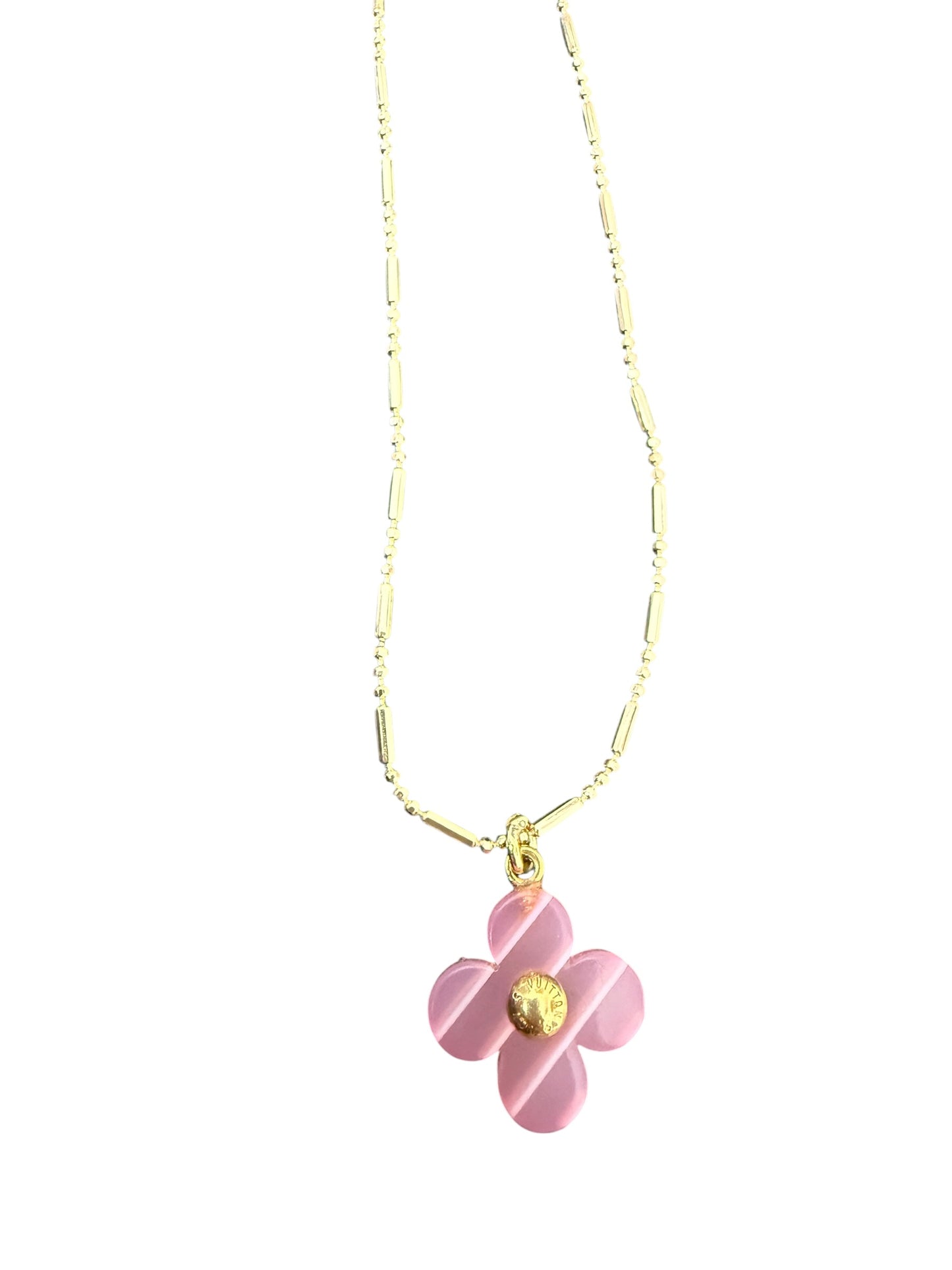 Louis Vuitton Repurposed Pink Blossom Necklace