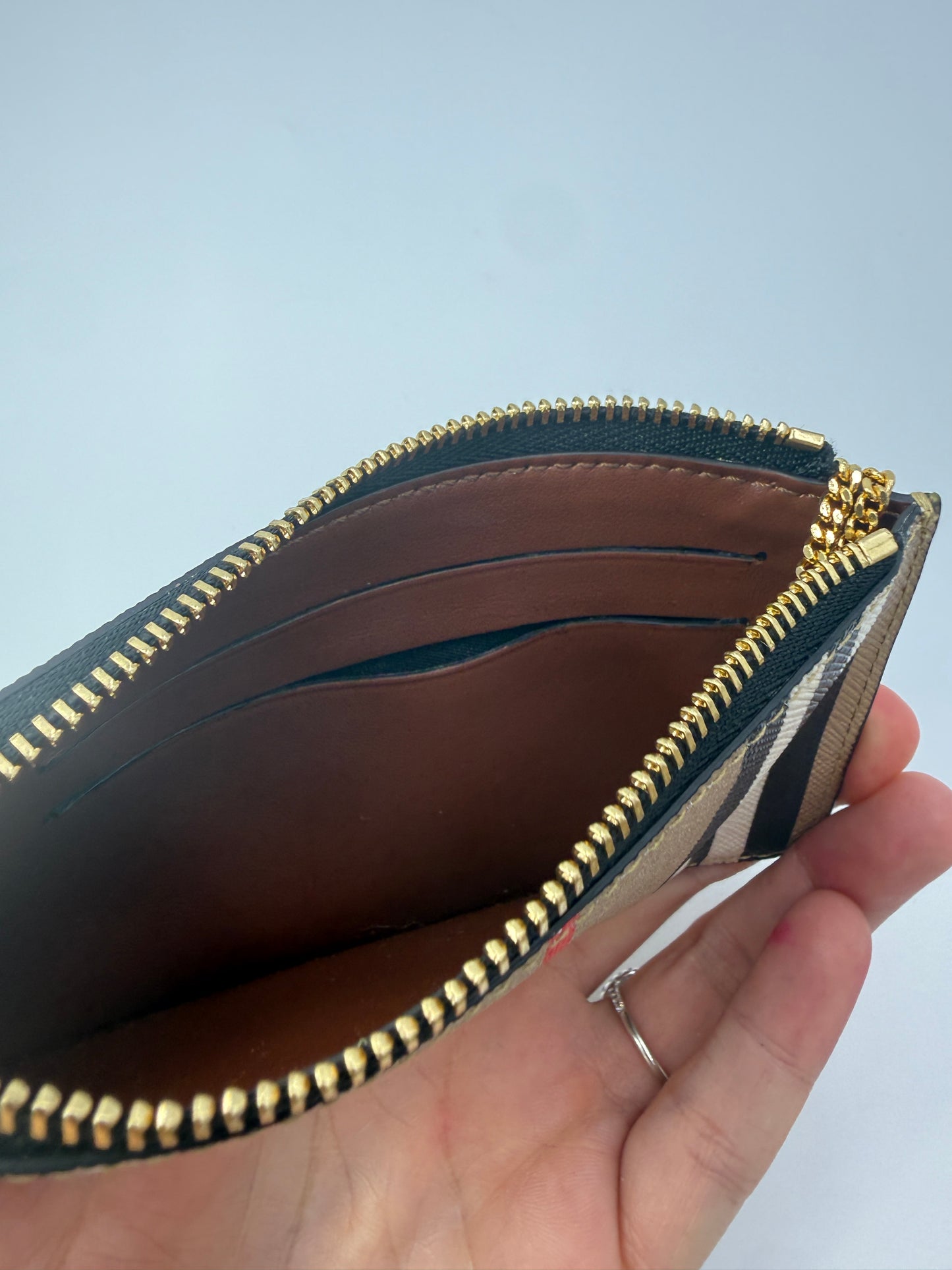 Burberry Coated Canva Nova Check Key Holder Cles NEW