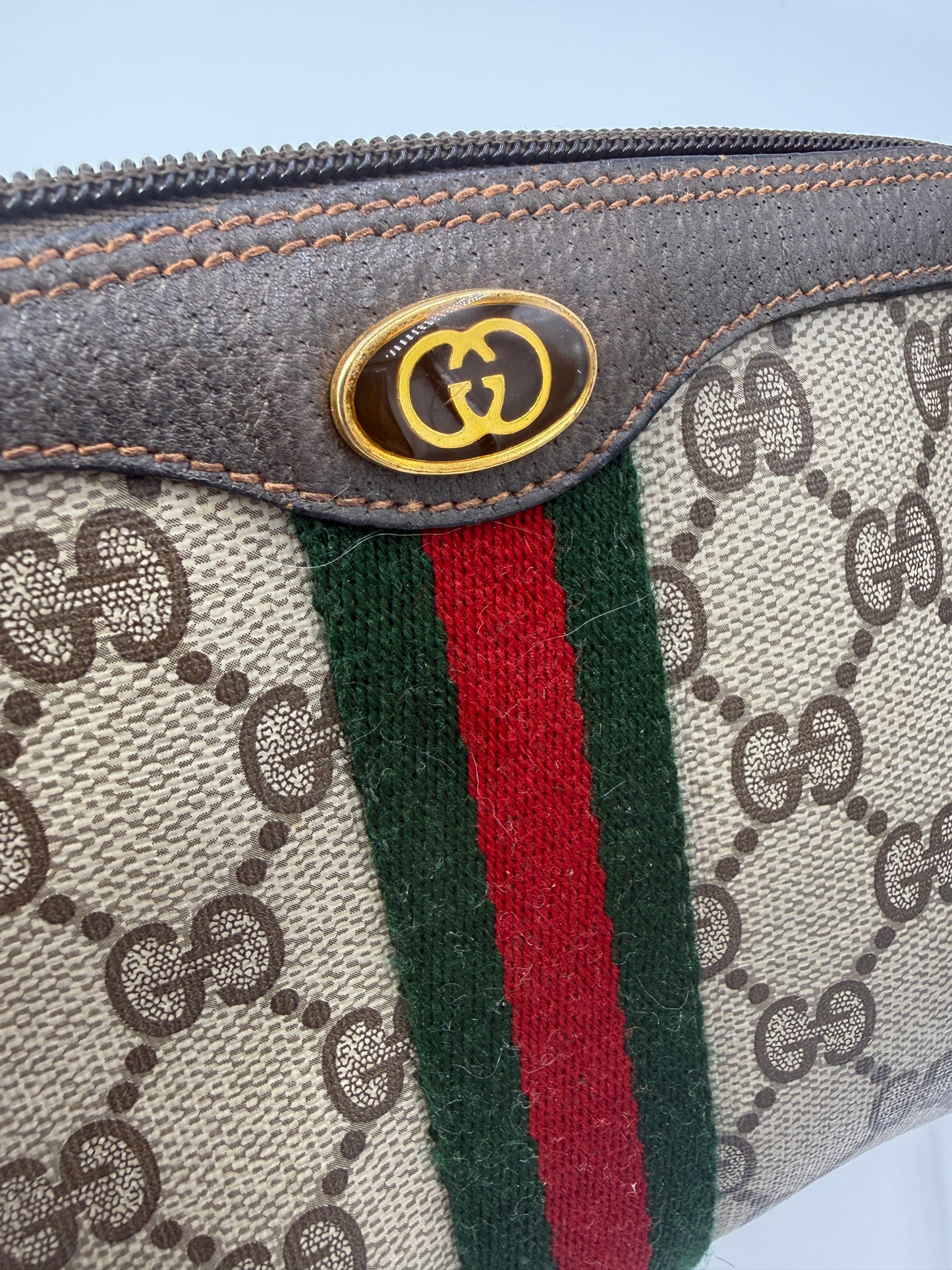 Gucci Vintage Accessory Collection GG Supreme Web Stripe Crossbody Bag