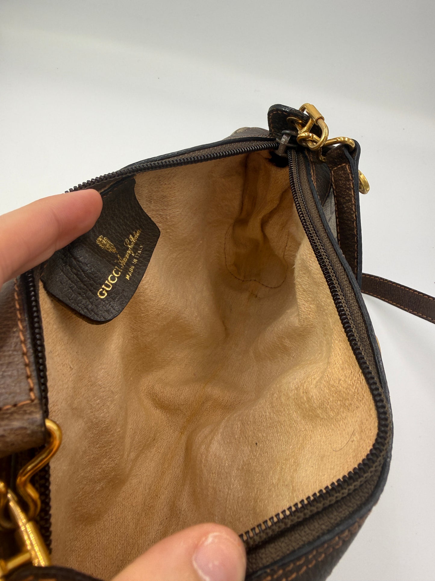 Gucci Vintage Accessory Collection GG Supreme Web Stripe Crossbody Bag
