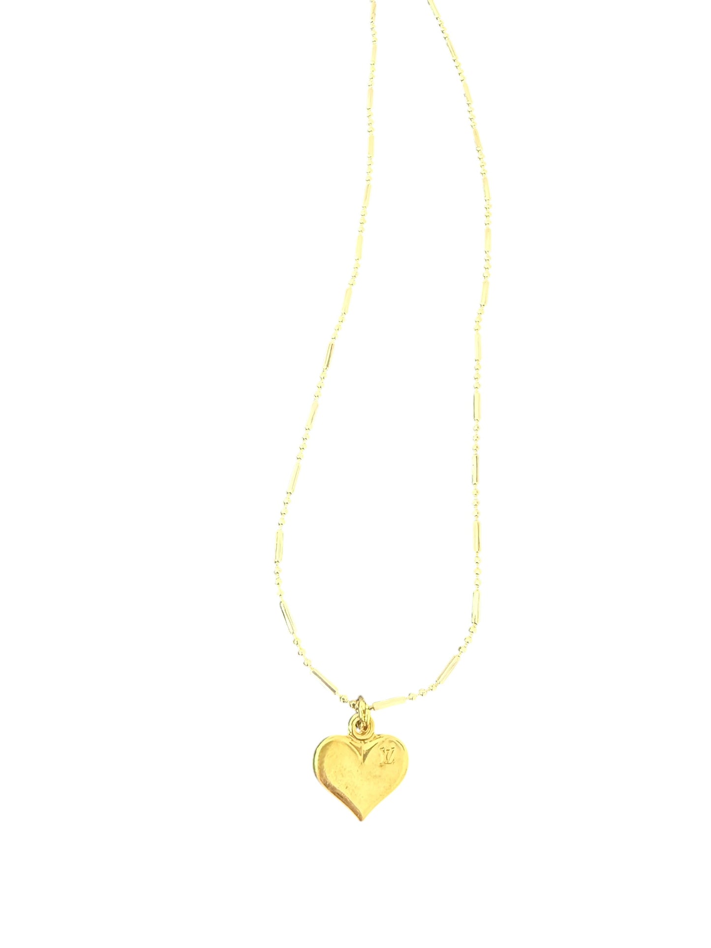 Louis Vuitton Repurposed  Heart Pendant Necklace