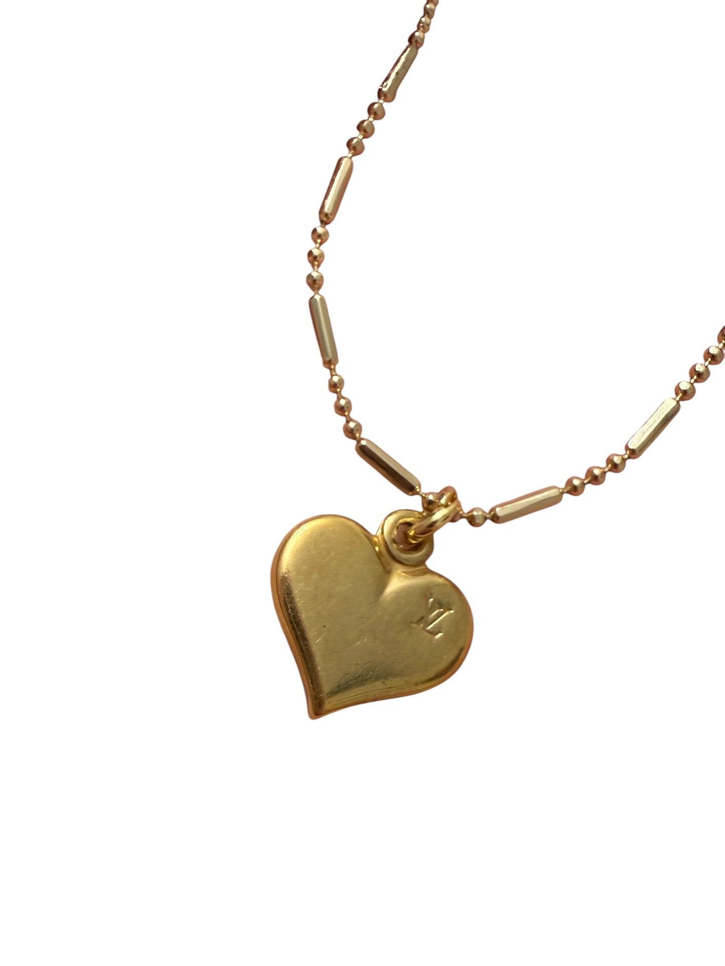 Louis Vuitton Repurposed  Heart Pendant Necklace