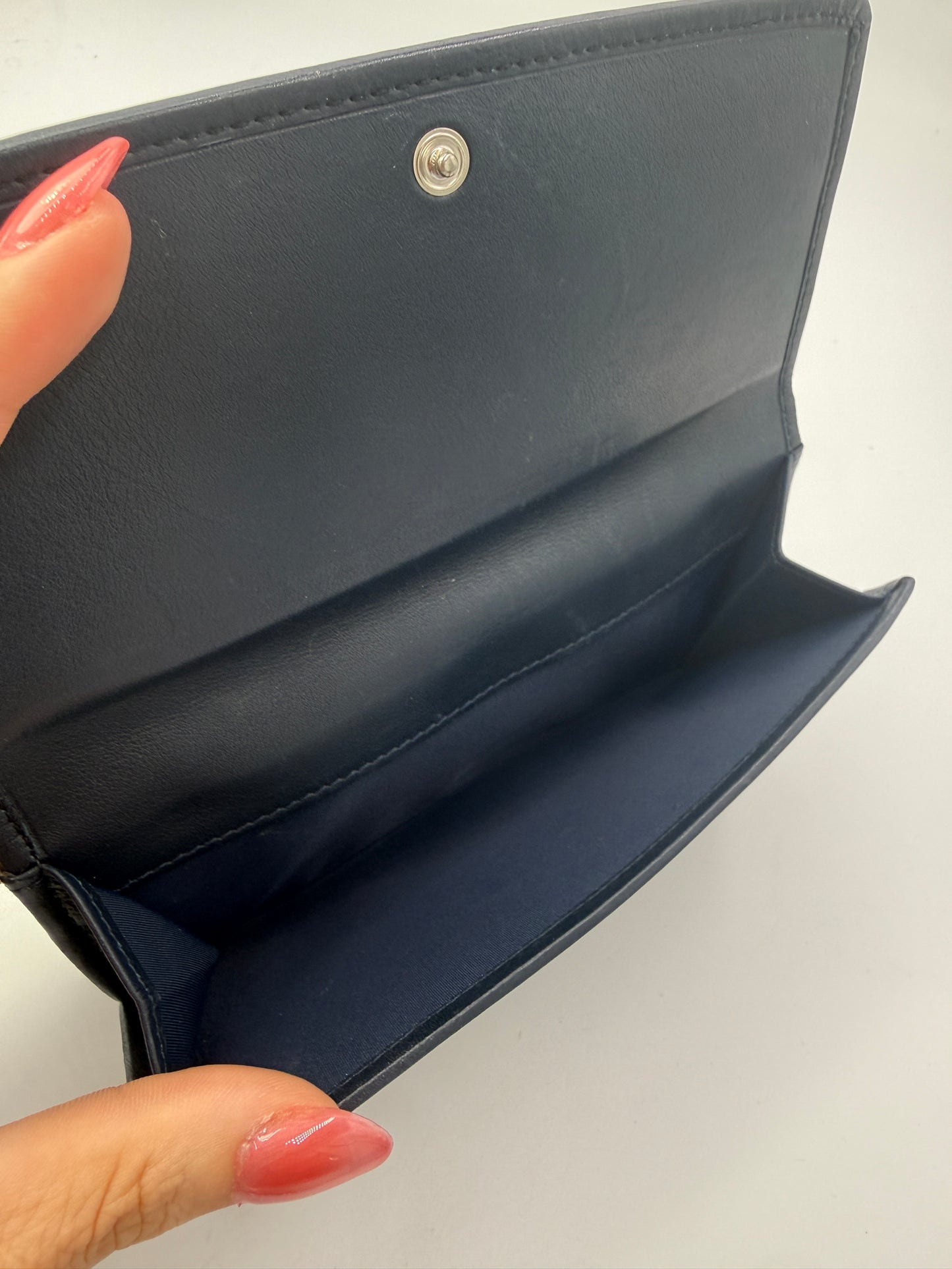 Christian Dior Navy Trotter Canvas Long Wallet