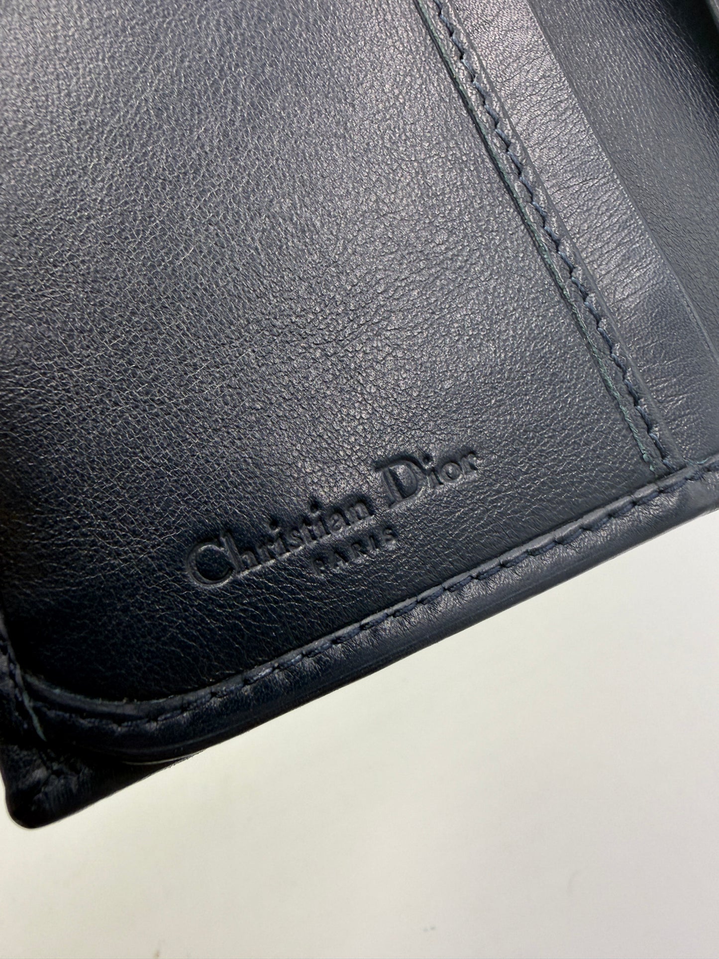 Christian Dior Navy Trotter Canvas Long Wallet
