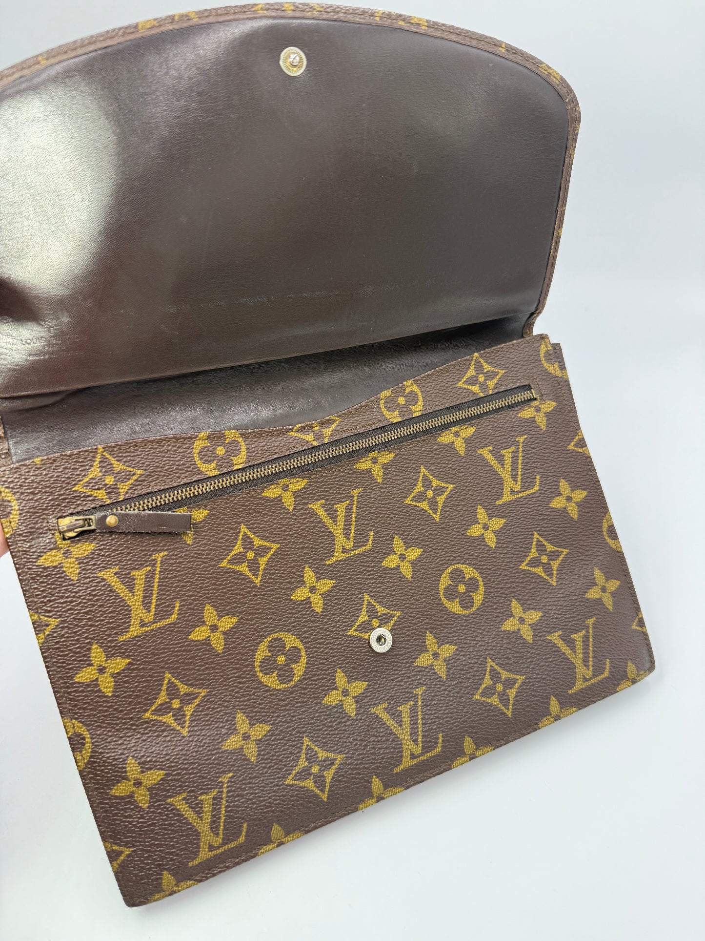 Louis Vuitton Monogram Canvas Pochette Portefeuille Envelope Clutch 822