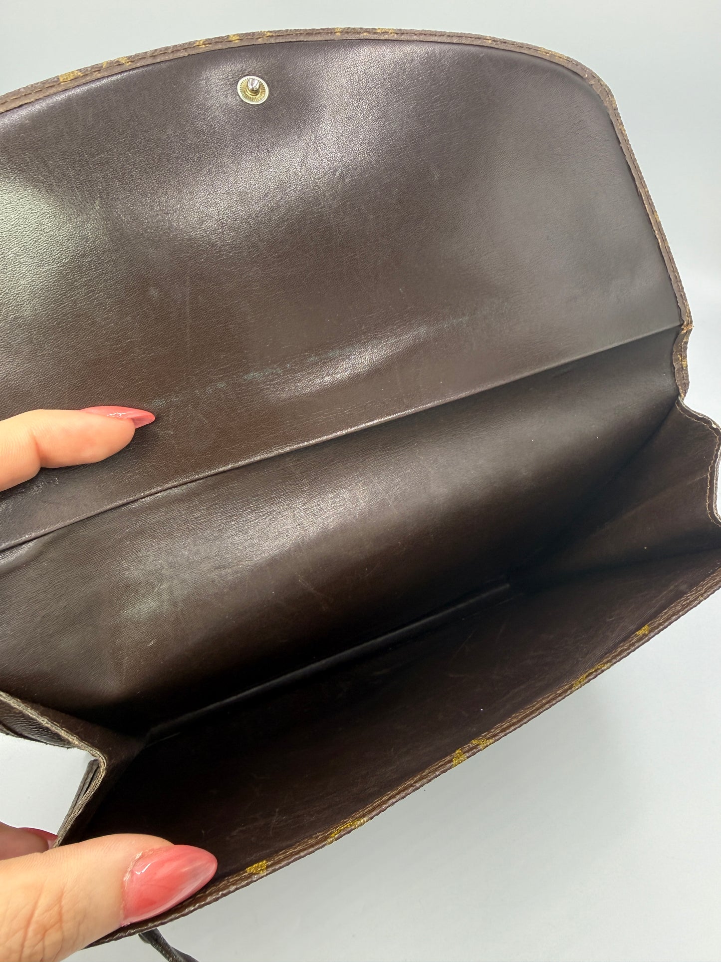 Louis Vuitton Monogram Canvas Pochette Portefeuille Envelope Clutch 822