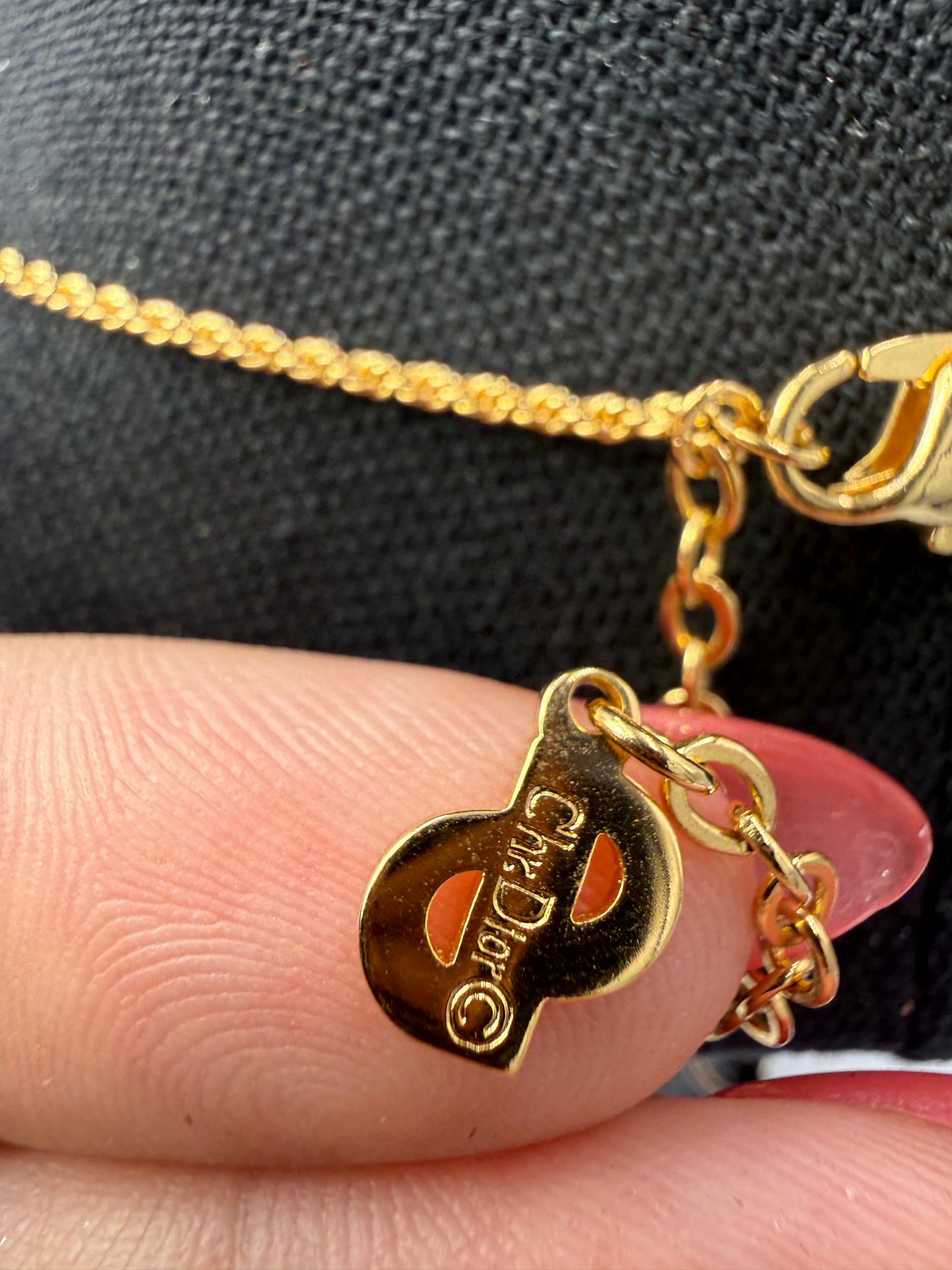 Christian Dior Gold-Plated Oval Pendant Necklace
