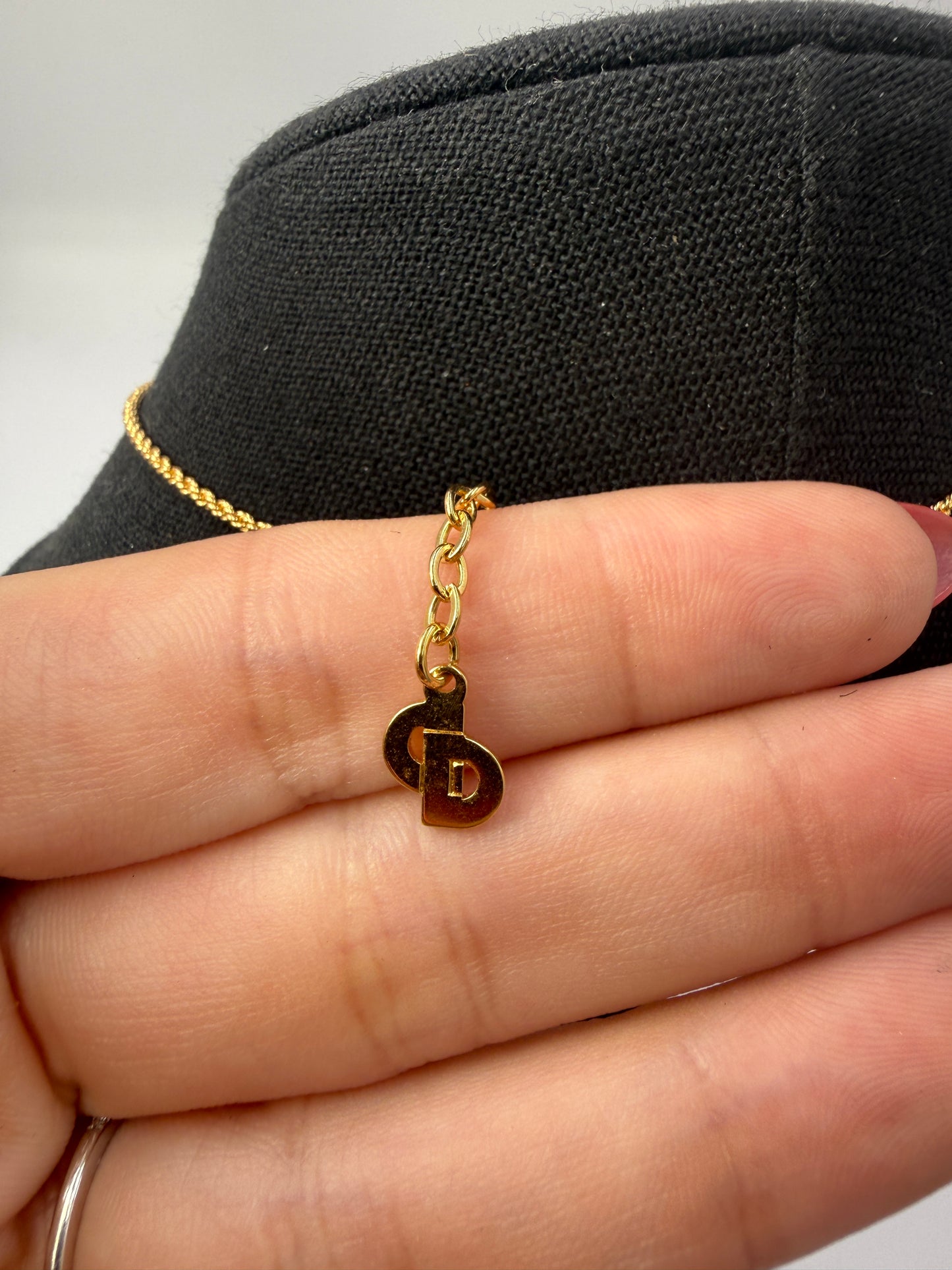 Christian Dior Gold-Plated Oval Pendant Necklace