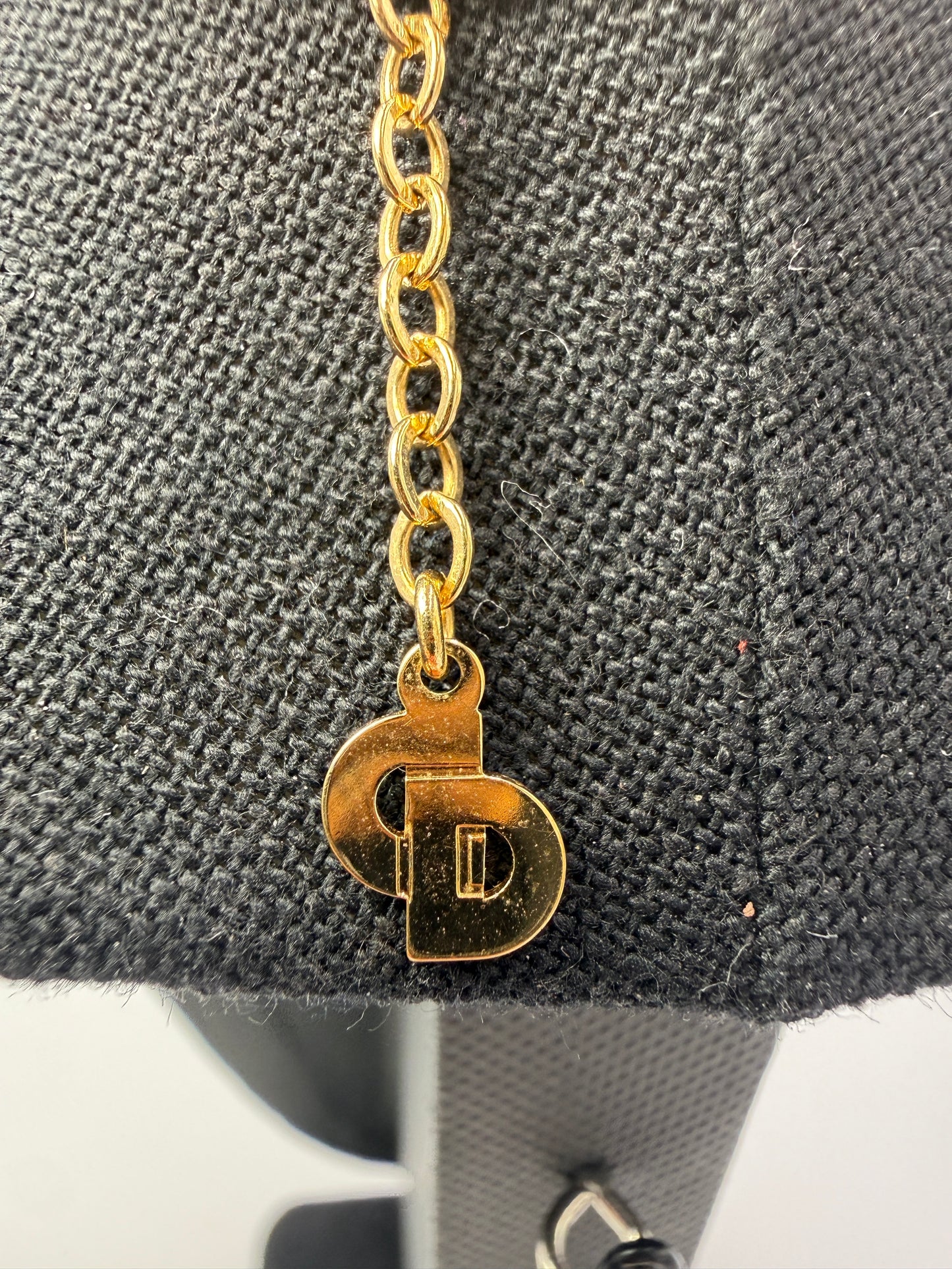 Christian Dior Gold-Plated Crystal Logo Necklace
