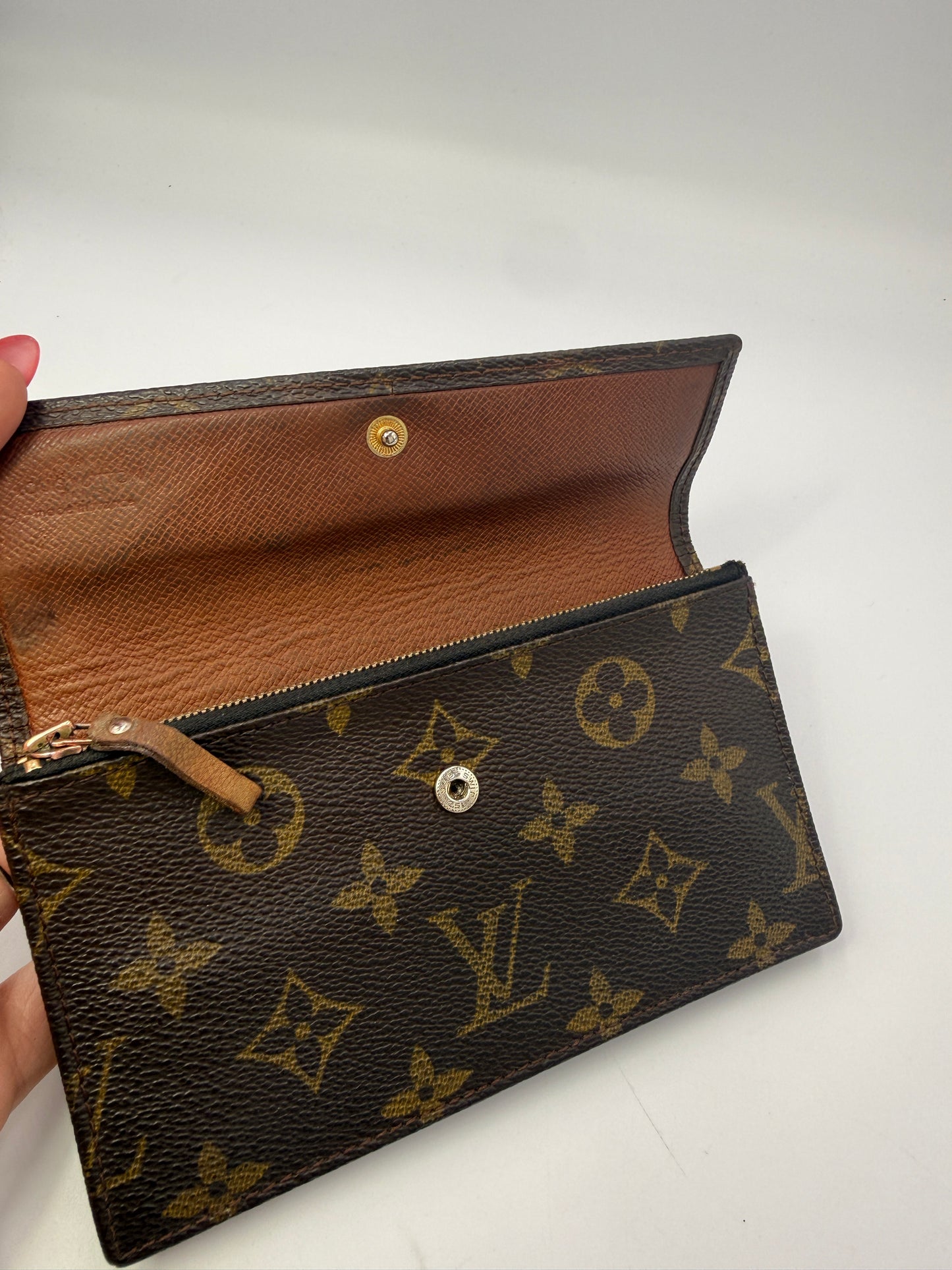Louis Vuitton Monogram Canvas French Purse Wallet 871AN