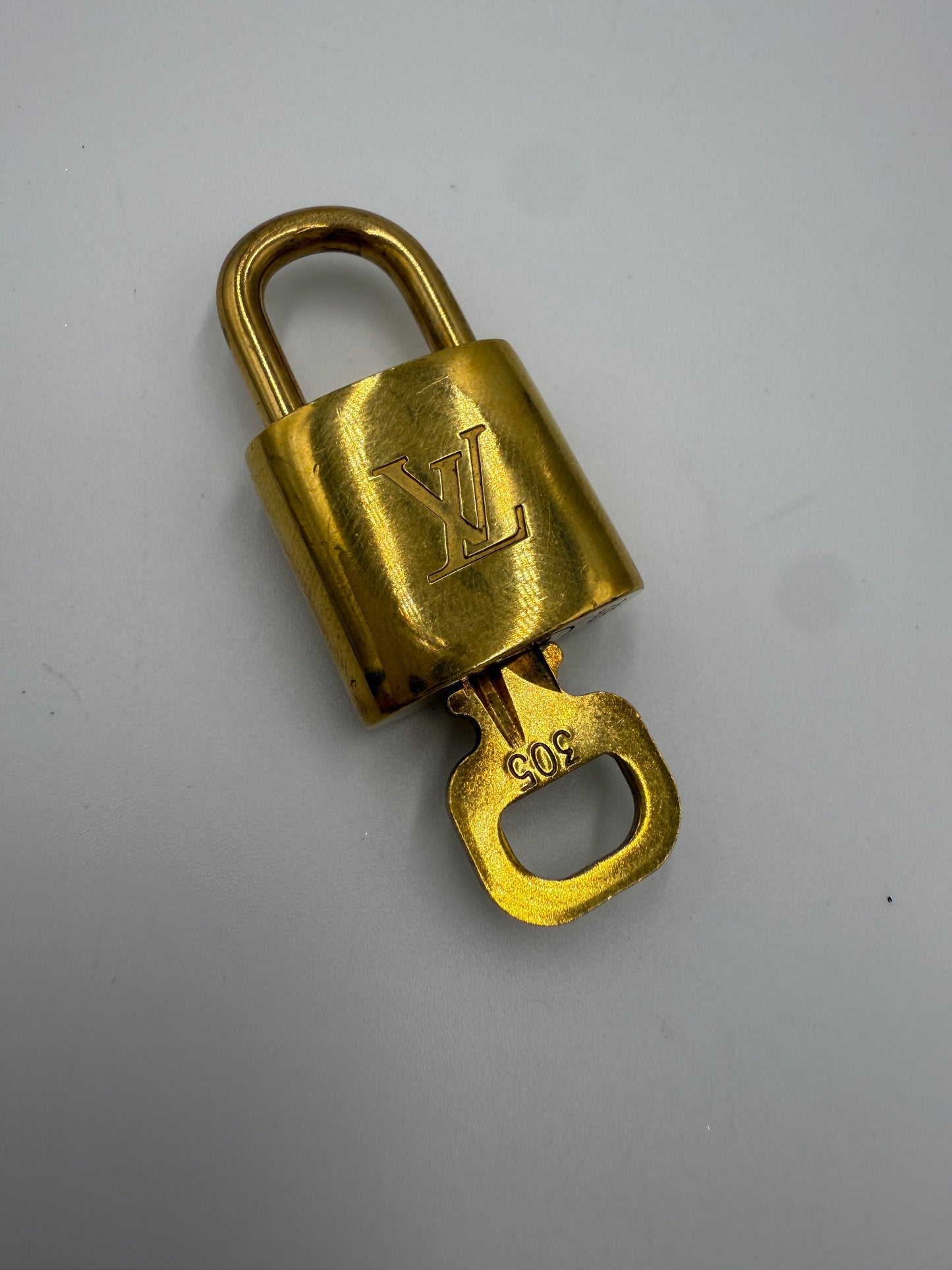 Louis Vuitton Gold Tone Brass Lock and Key 305