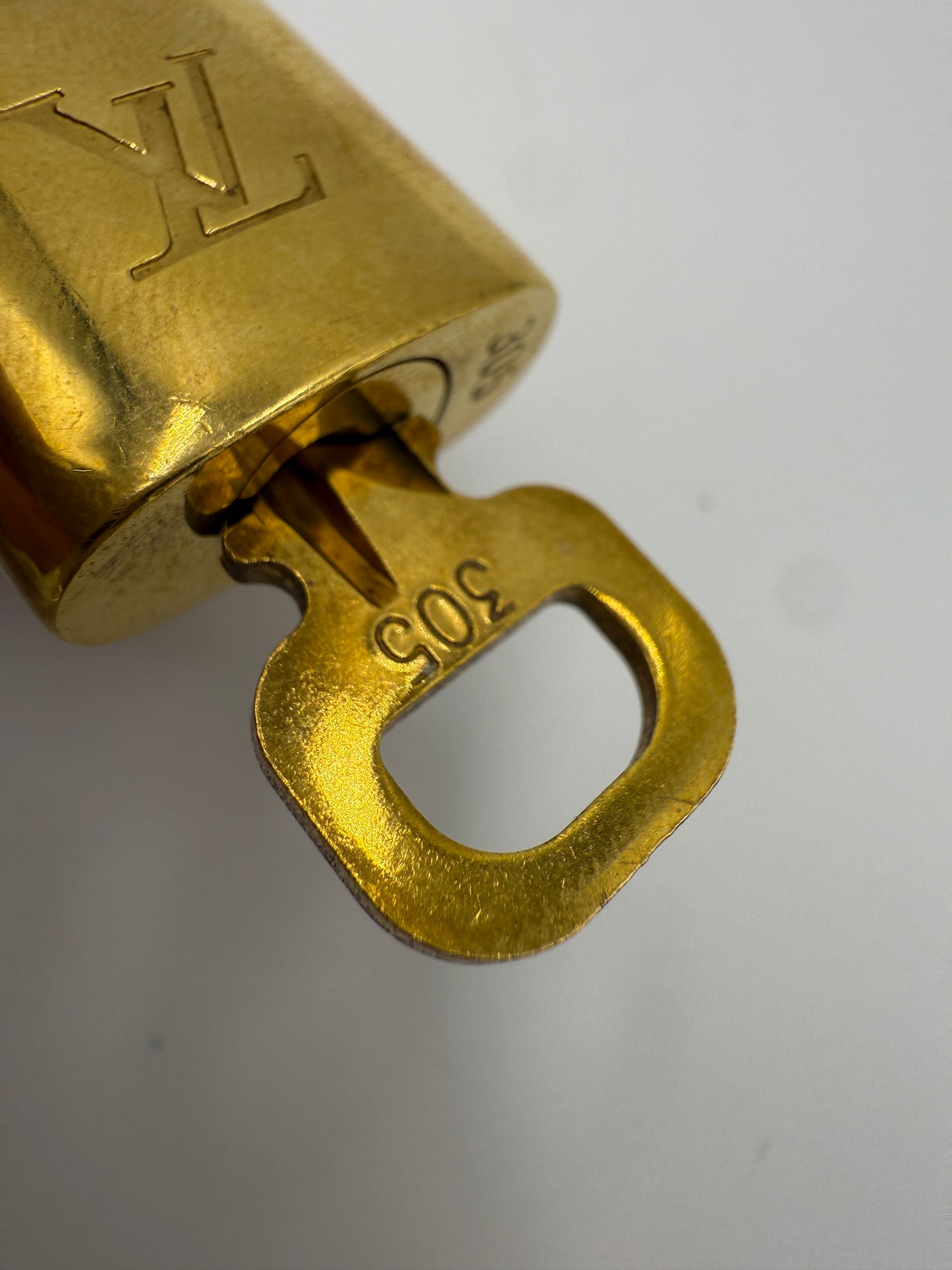 Louis Vuitton Gold Tone Brass Lock and Key 305