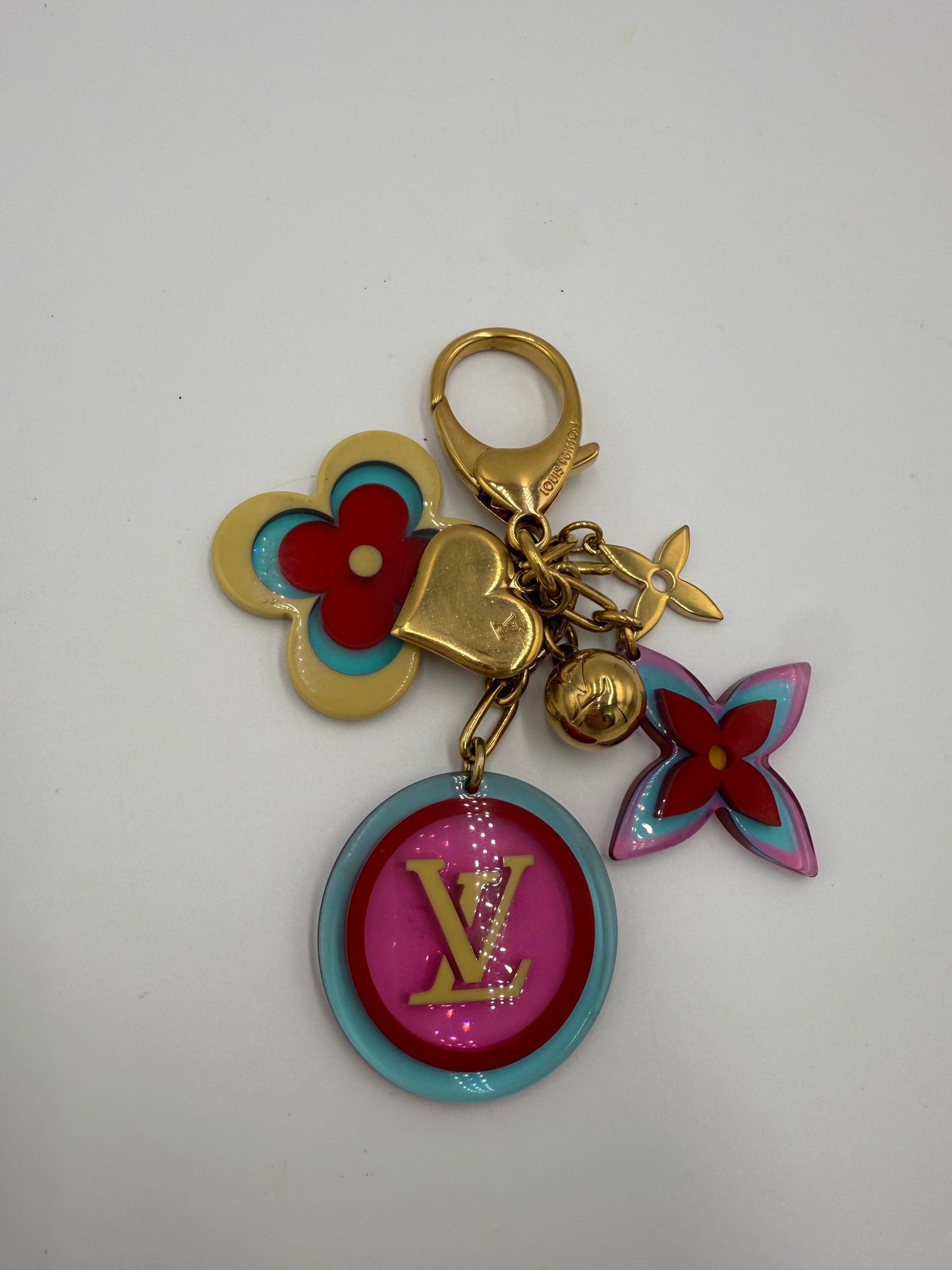 Louis Vuitton Metal and Resin Bijoux Candy Flower Heart Bag Charm GA0099