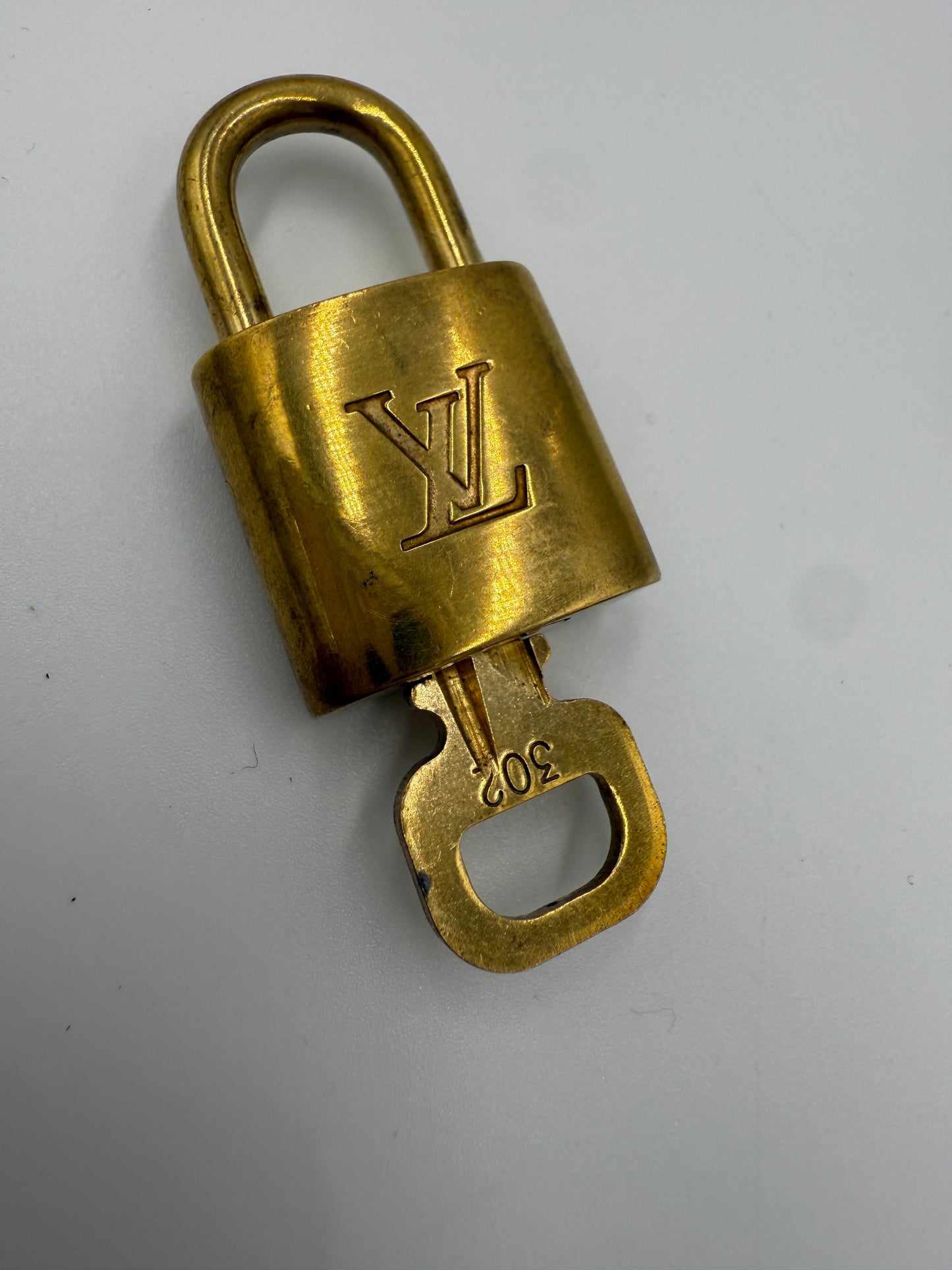 Louis Vuitton Gold Tone Brass Lock and Key 302