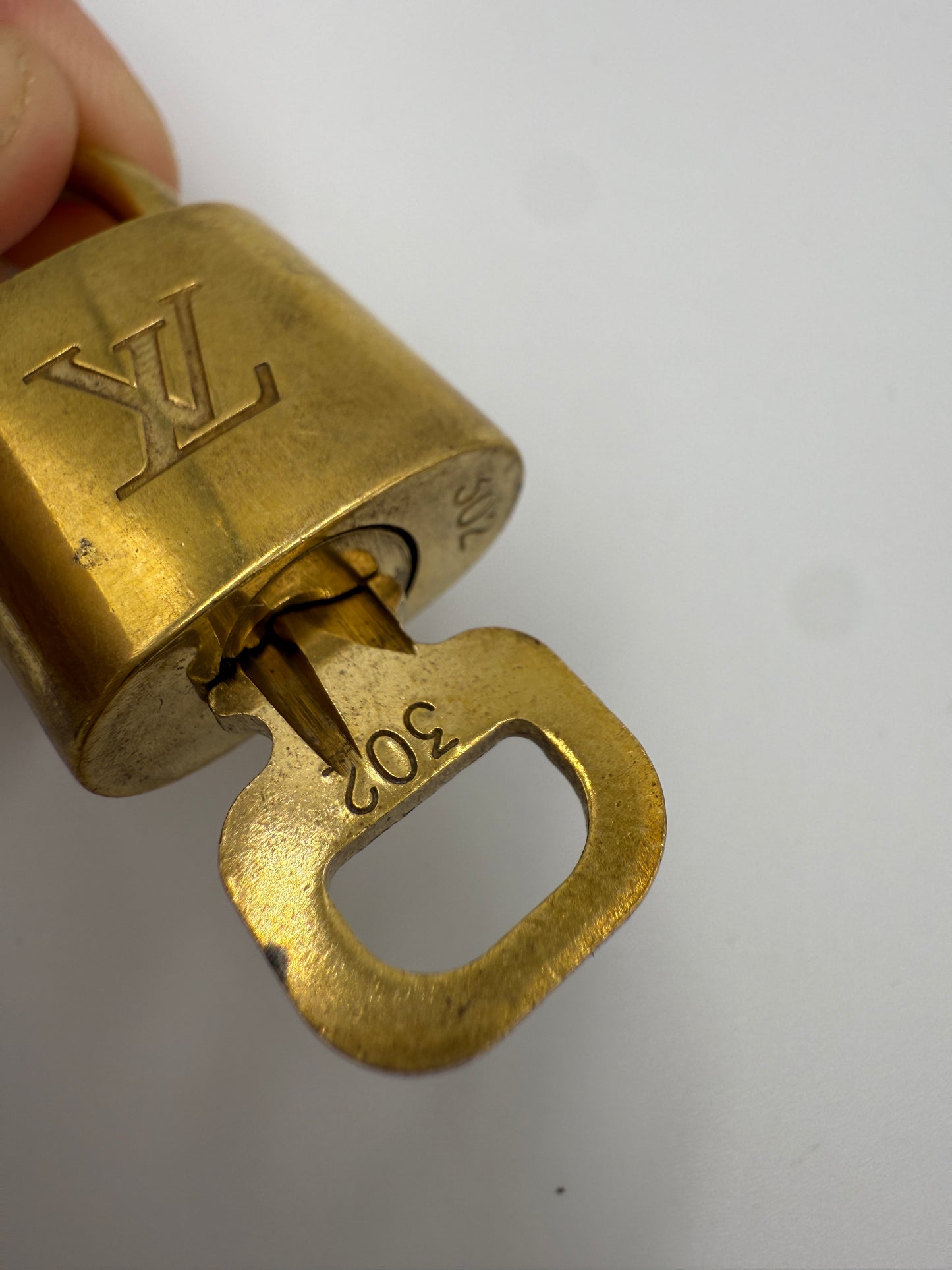 Louis Vuitton Gold Tone Brass Lock and Key 302