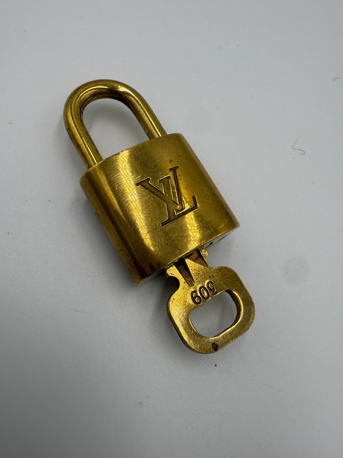 Louis Vuitton Gold Tone Brass Lock and Key 309