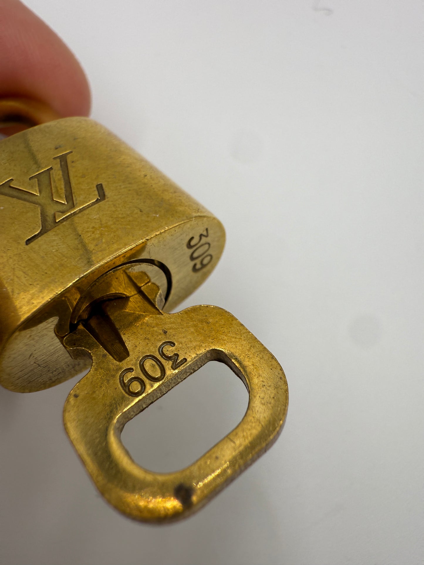 Louis Vuitton Gold Tone Brass Lock and Key 309