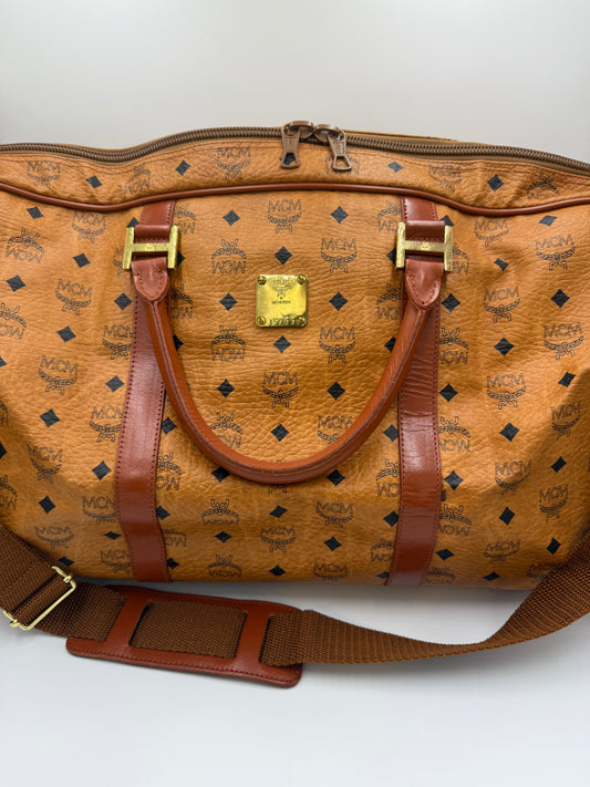 MCM Cognac Visetos Travel Duffle 55 cm