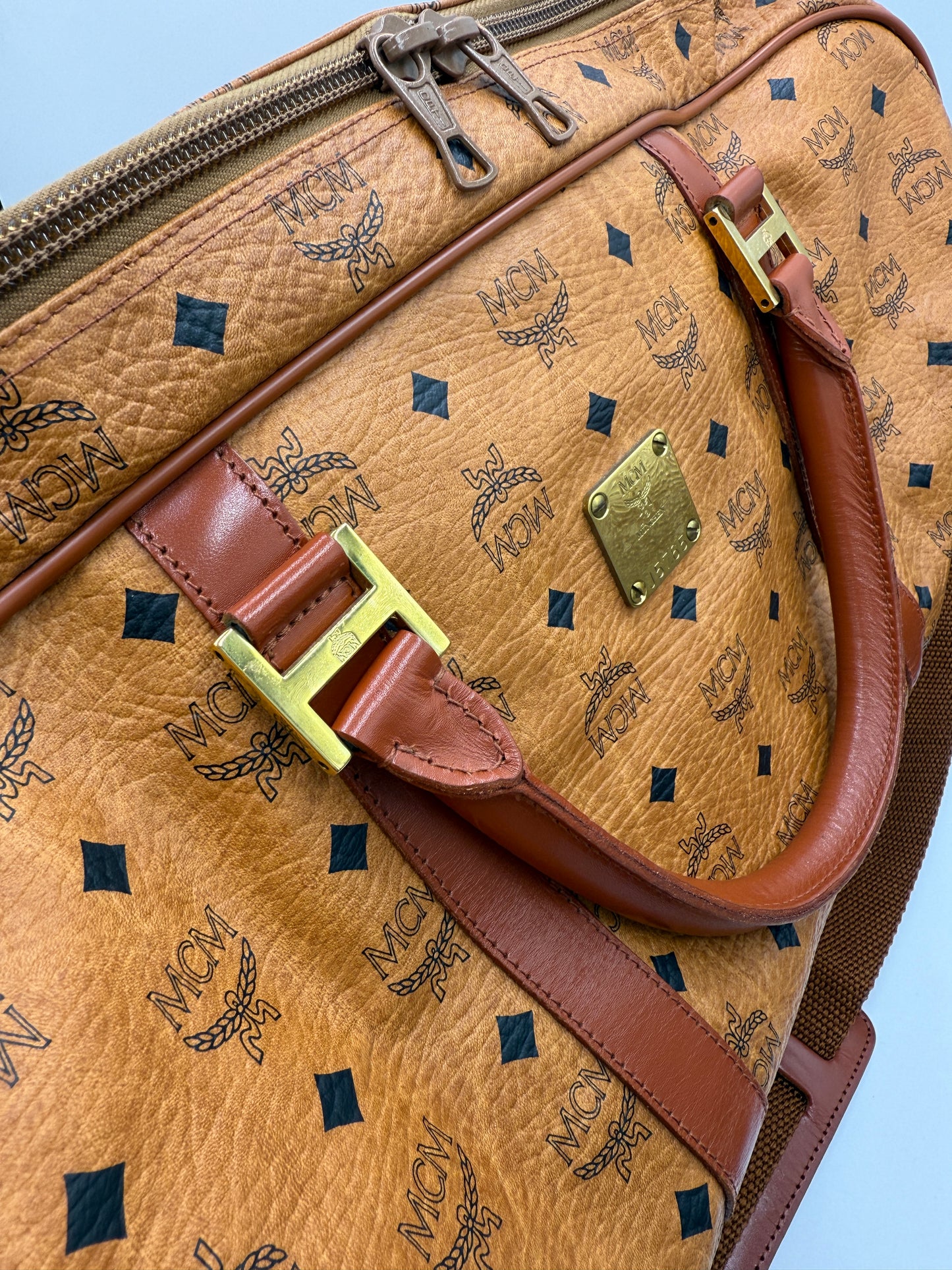 MCM Cognac Visetos Travel Duffle 55 cm