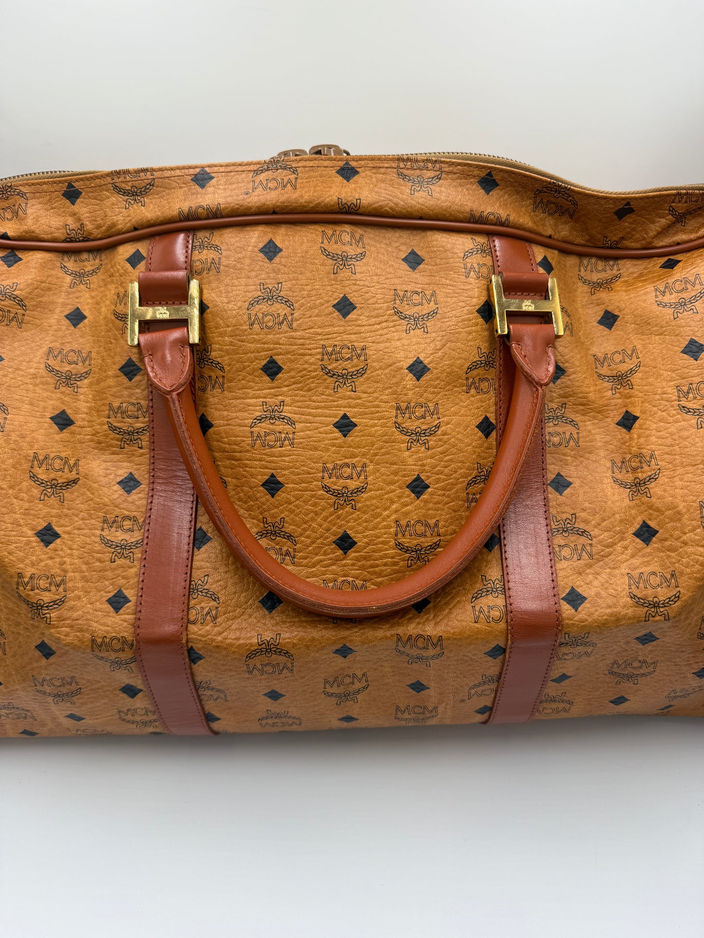 MCM Cognac Visetos Travel Duffle 55 cm