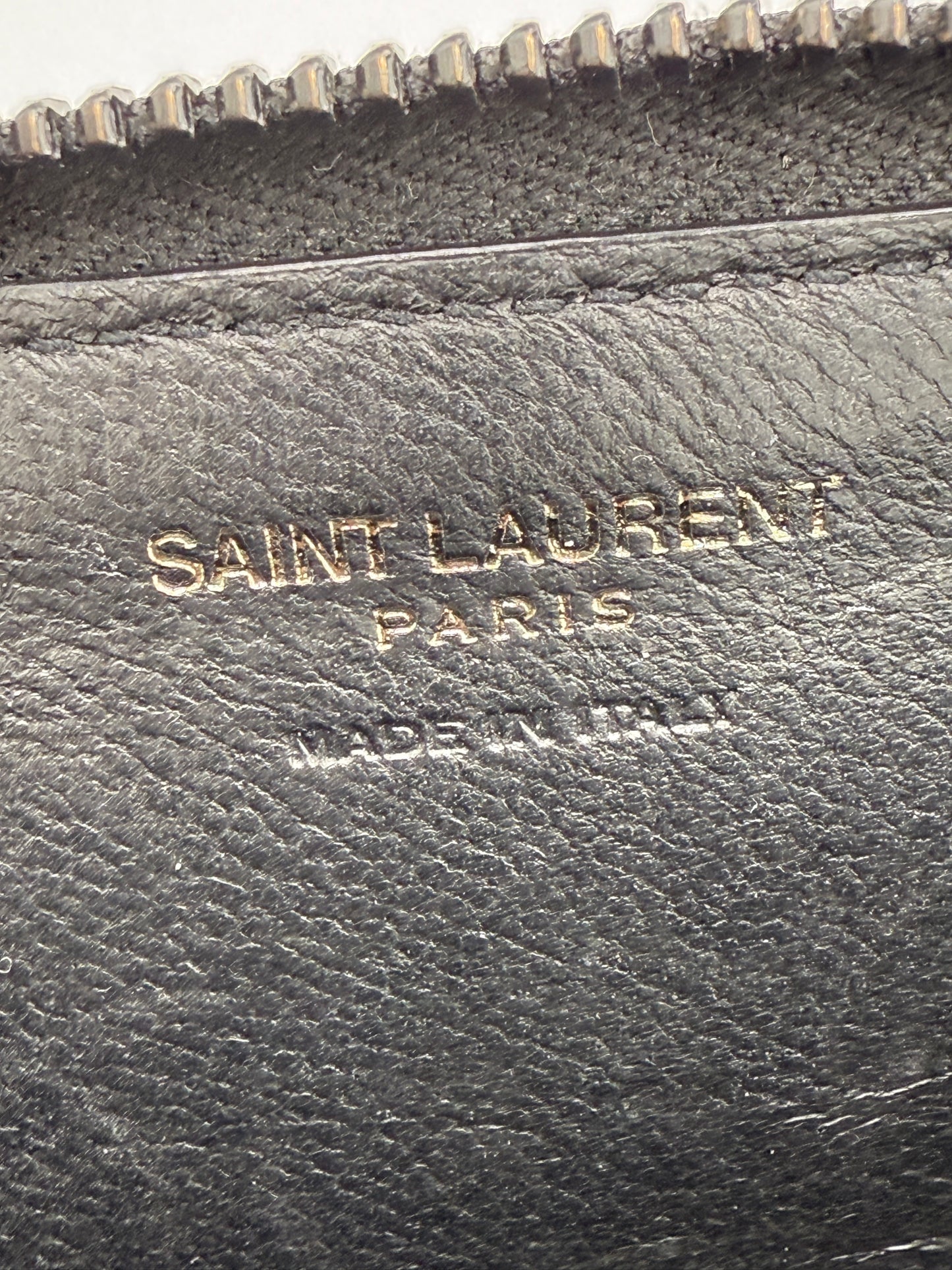 Yves Saint Laurent Black Grain De Poudre Compact Wallet Full Inclusion