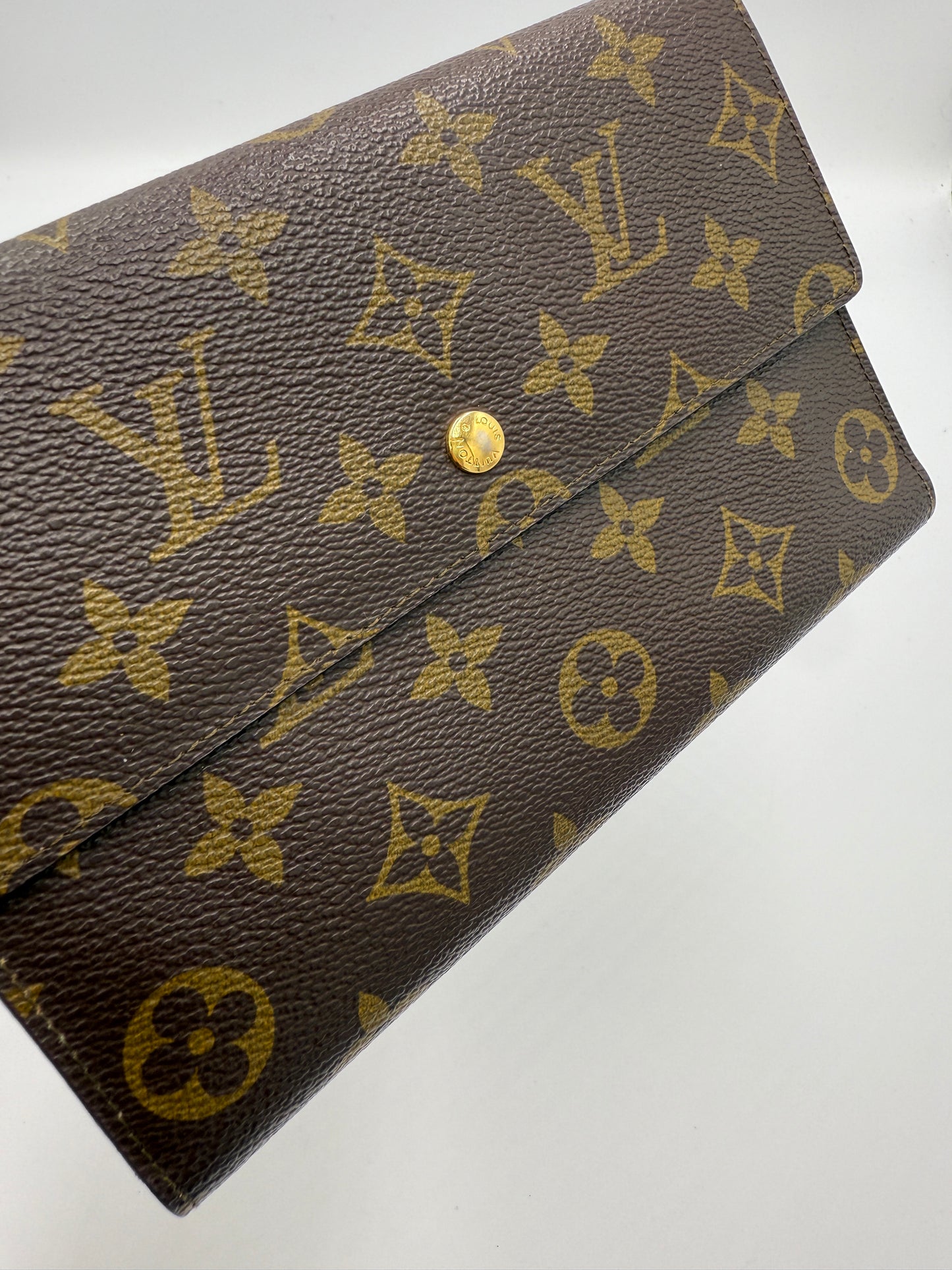 Louis Vuitton Monogram Coated Canvas Passport Wallet 0906AN